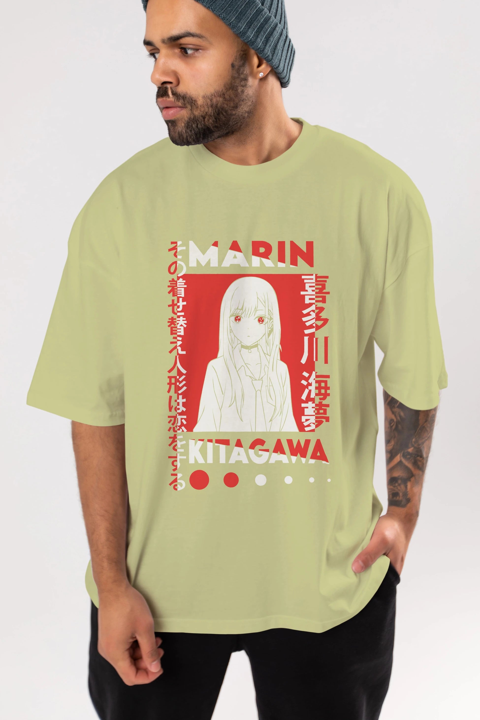 MARIN KITAGAWA Anime Ön Baskılı Oversize t-shirt %100 pamuk Erkek Kadın Unisex