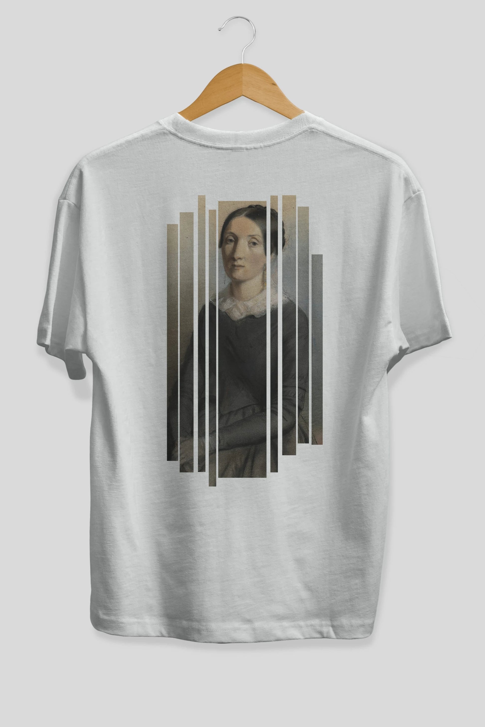 Retro Portre Arka Baskılı Oversize t-shirt Erkek Kadın Unisex