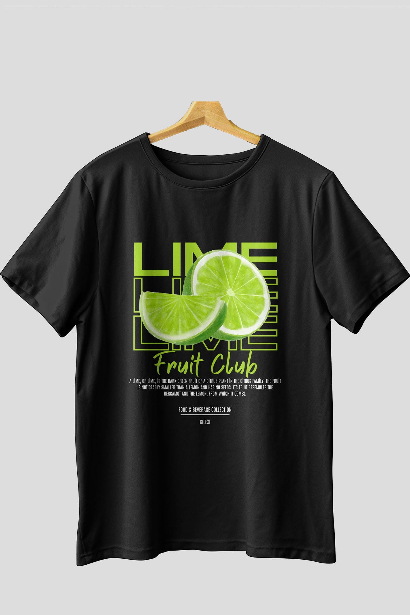 Lime Ön Baskılı Oversize t-shirt Erkek Kadın Pamuk Bisiklet Yaka tişort