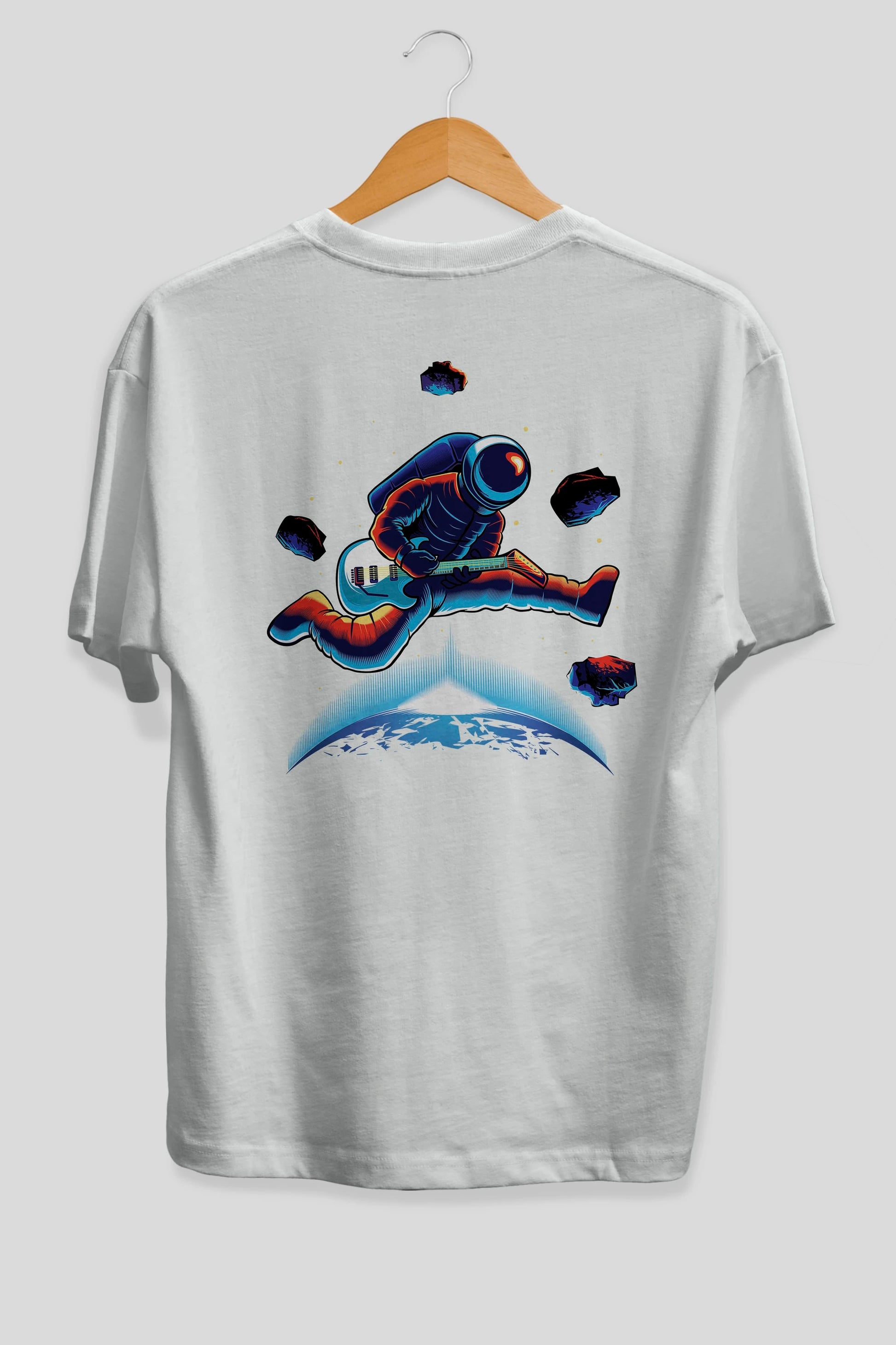 Astroguitar Arka Baskılı Oversize t-shirt Erkek Kadın Unisex