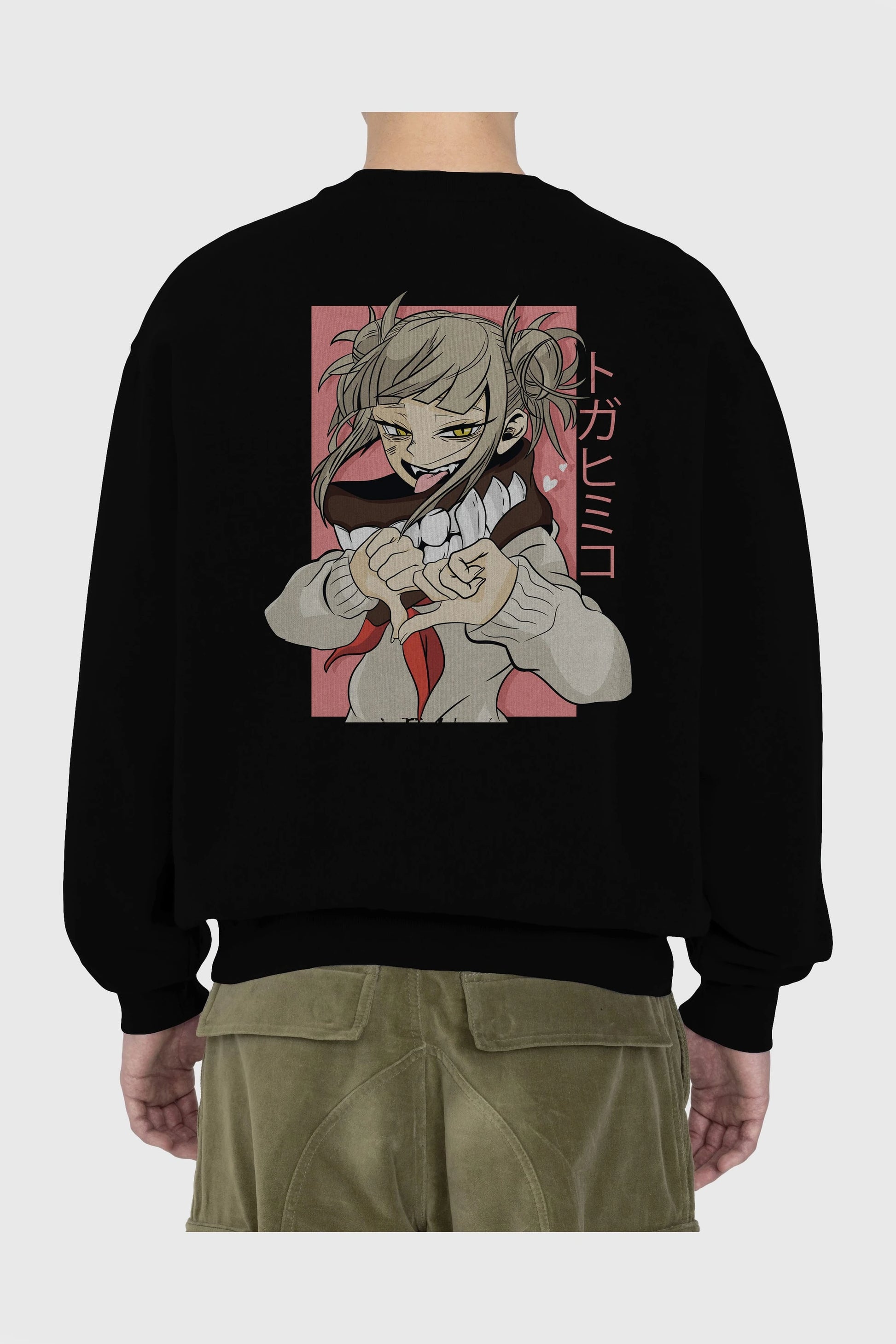 Himiko Toga Anime Arka Baskılı Oversize Sweatshirt Erkek Kadın Unisex