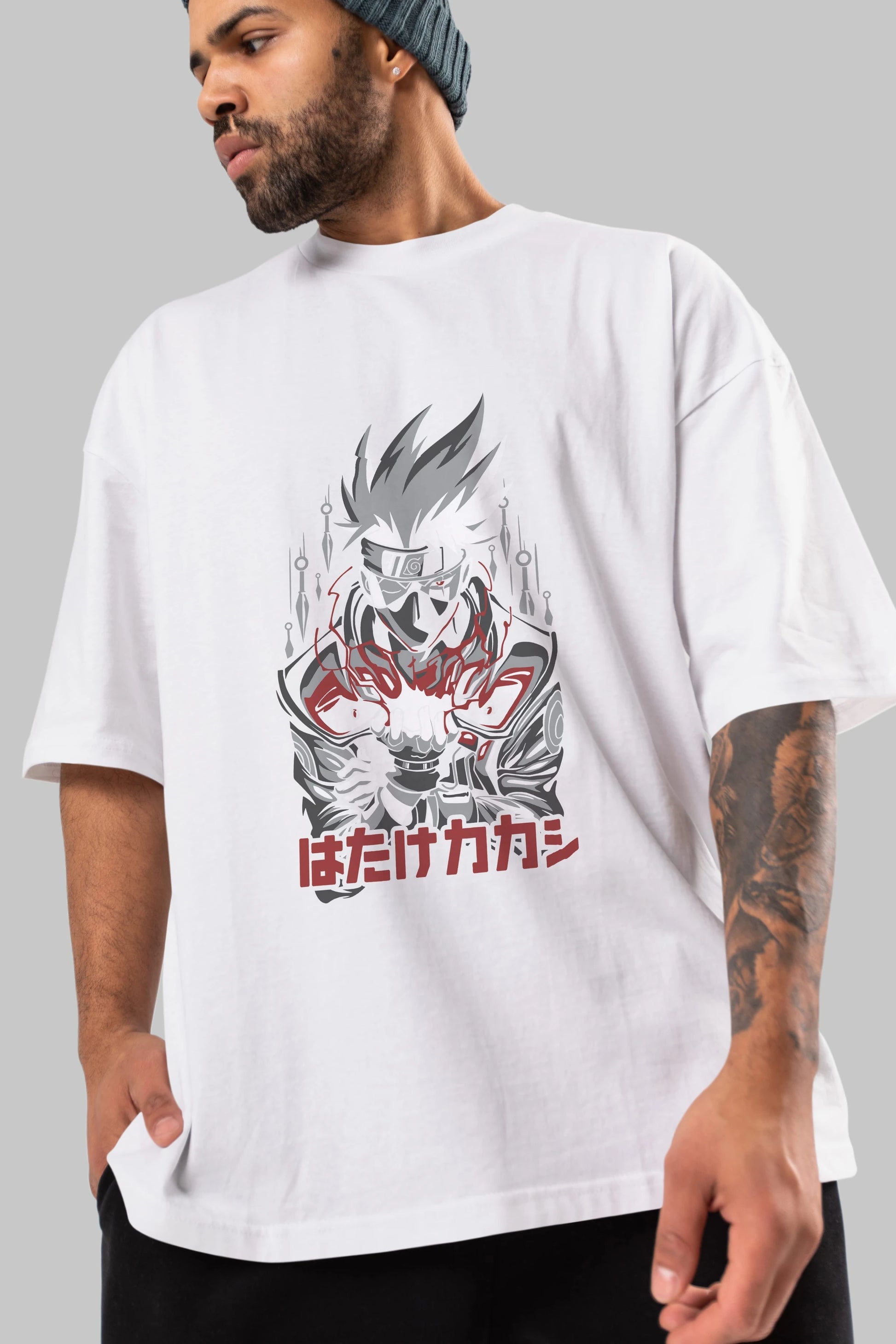 KAKASHI HATAKE NARUTO 1 Anime Ön Baskılı Oversize t-shirt %100 pamuk Erkek Kadın Unisex