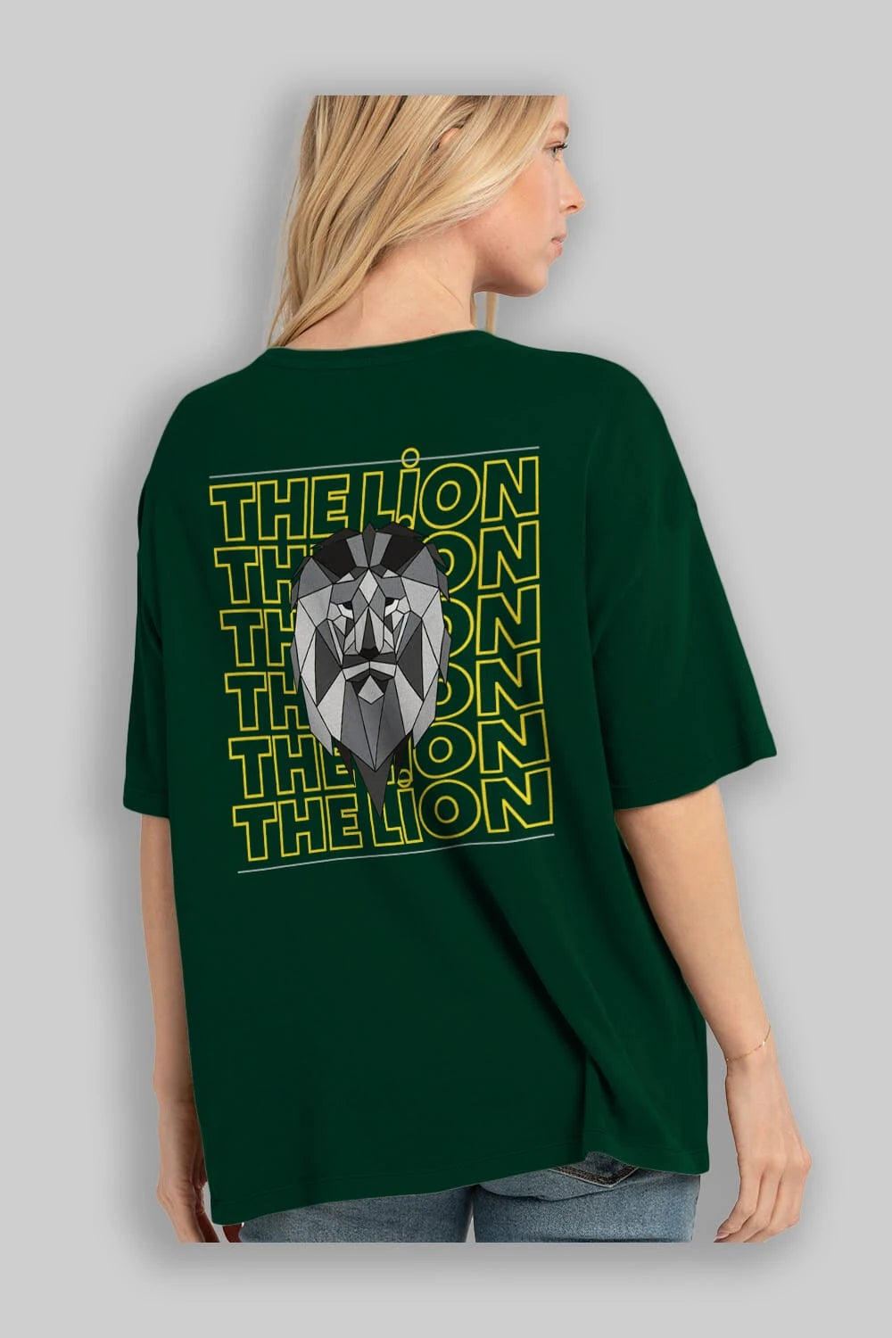 The Lion Yazılı Arka Baskılı Oversize t-shirt Erkek Kadın Unisex