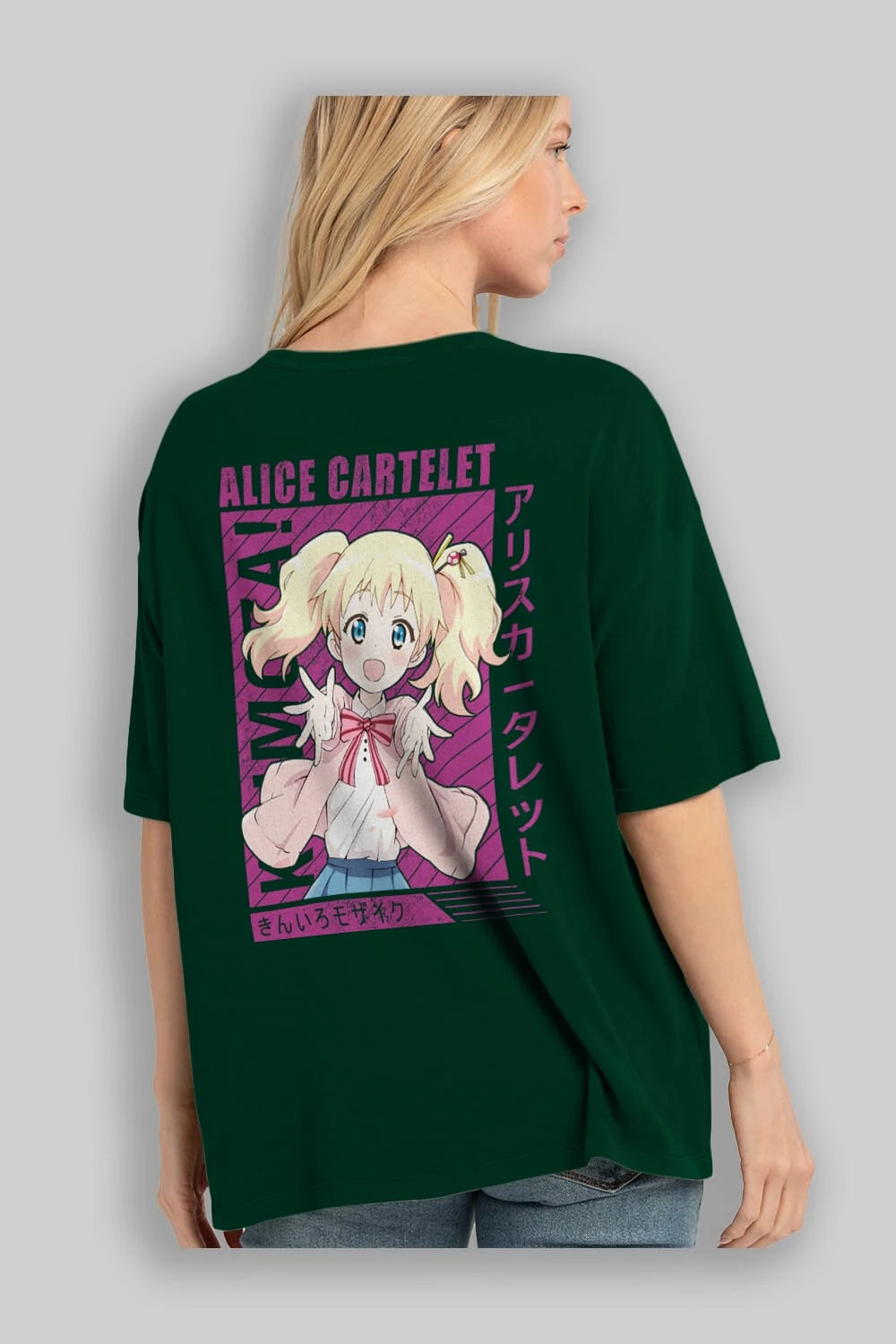 Alice Cartelet 12 Anime Arka Baskılı Oversize t-shirt Erkek Kadın Unisex