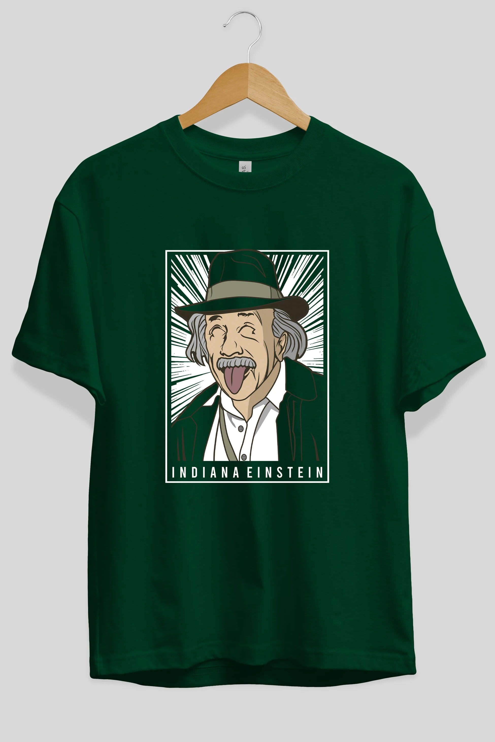 Indiana Jones Einstein Ön Baskılı Oversize t-shirt Erkek Kadın Unisex %100 Pamuk tişort