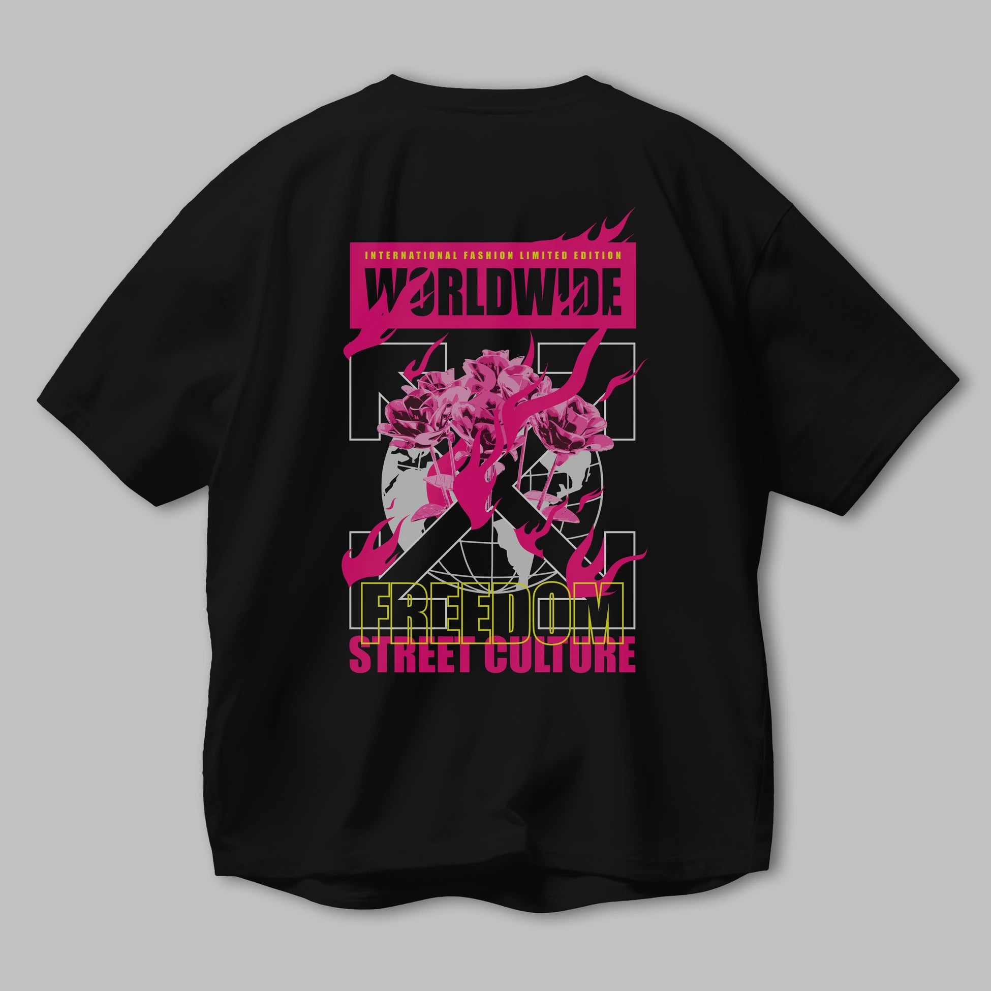 Freedom Street Culture Arka Baskılı Oversize t-shirt Erkek Kadın Unisex
