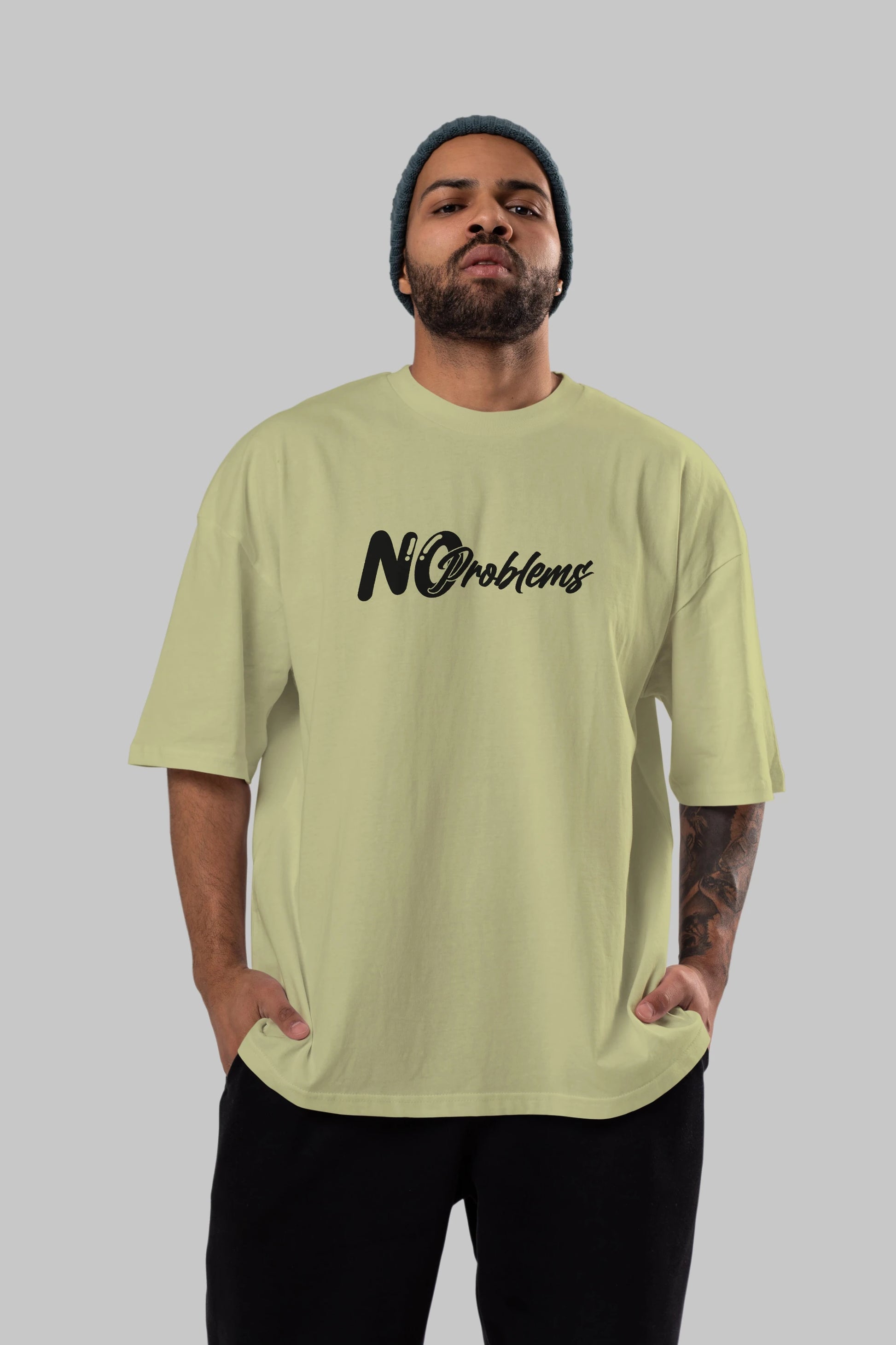 No Problems Ön Baskılı Oversize t-shirt %100 pamuk Erkek Kadın Unisex