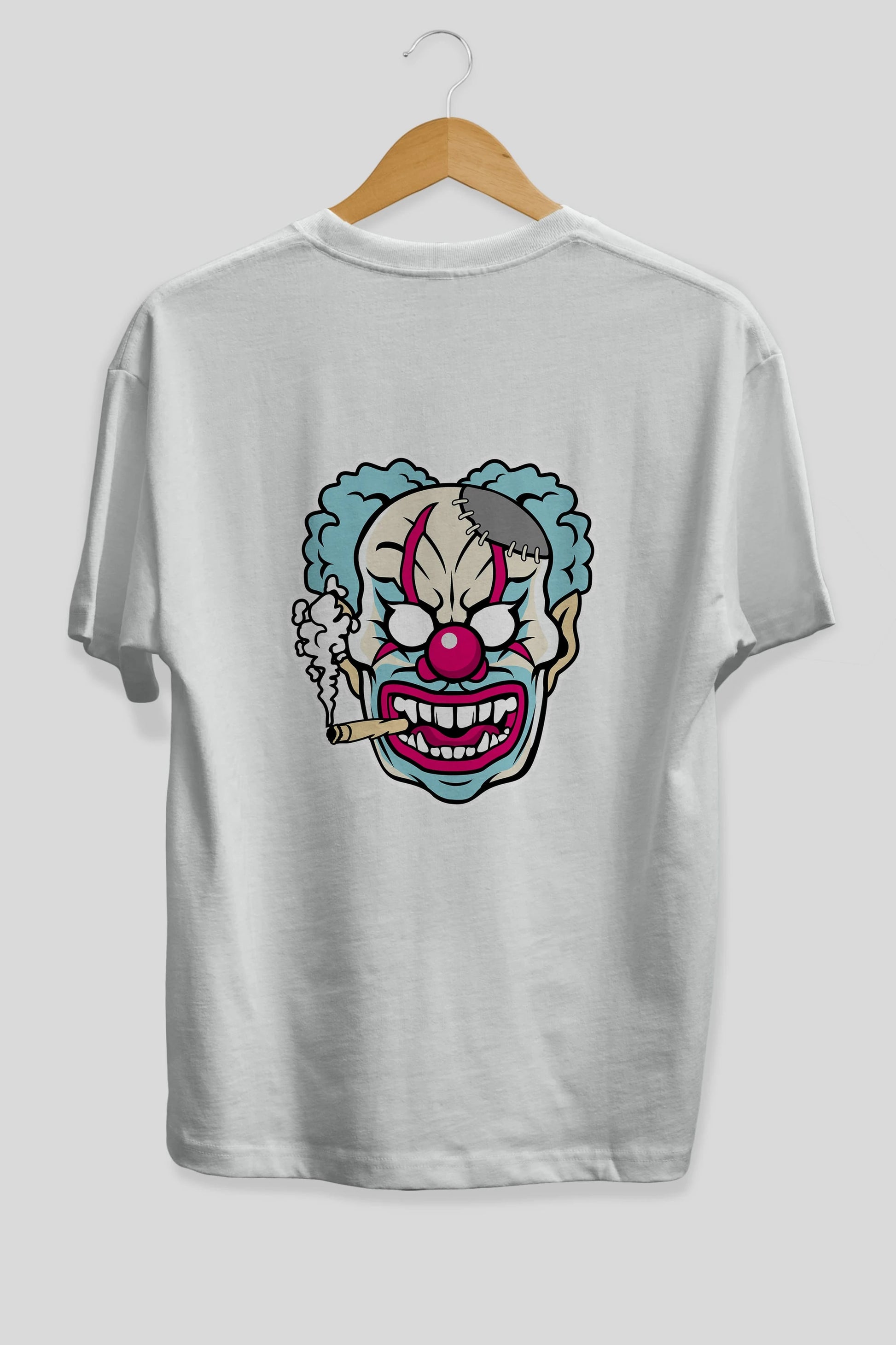Clown Beast Arka Baskılı Oversize t-shirt Erkek Kadın Unisex %100 Pamuk tişort