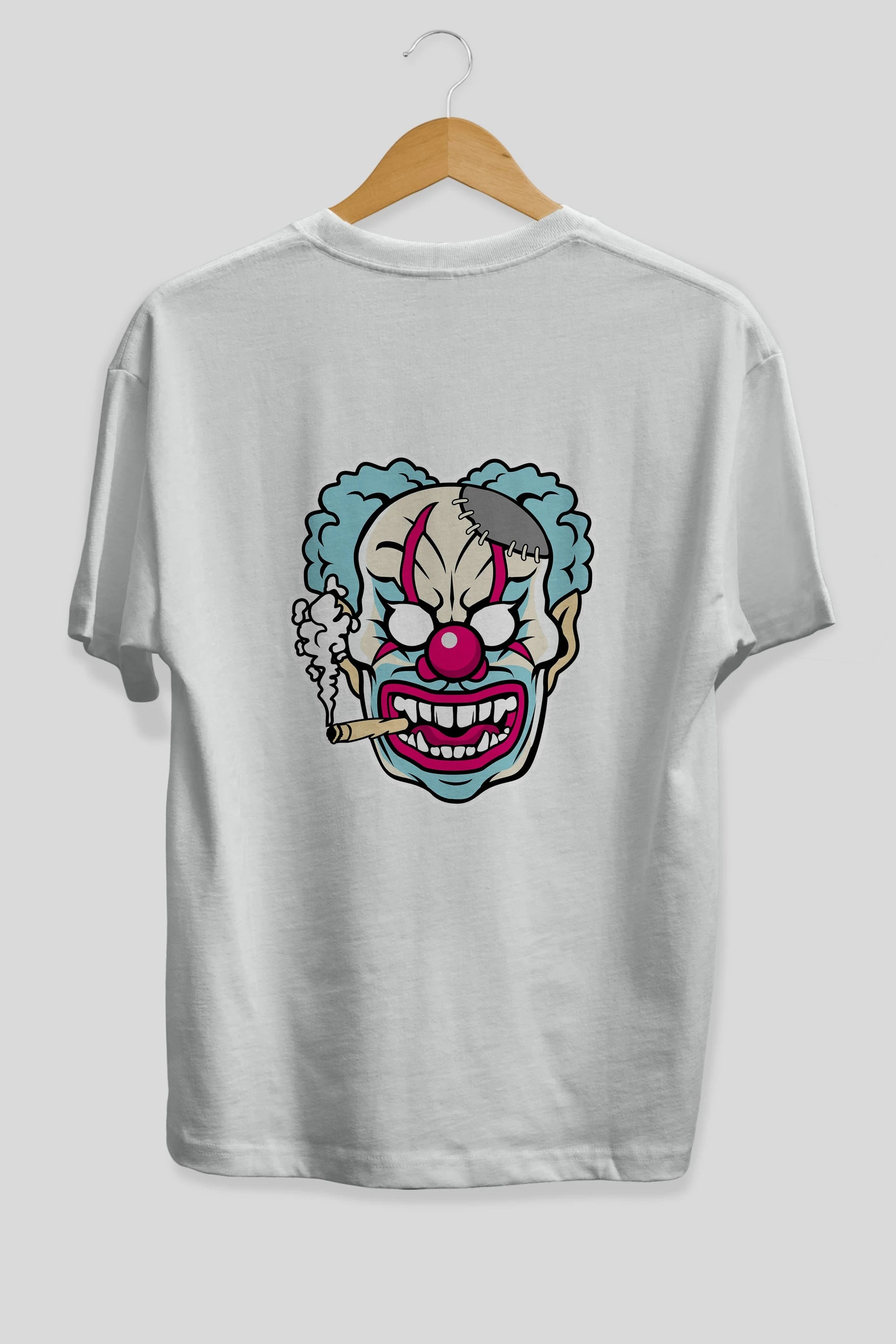Clown Beast Arka Baskılı Oversize t-shirt Erkek Kadın Unisex %100 Pamuk tişort