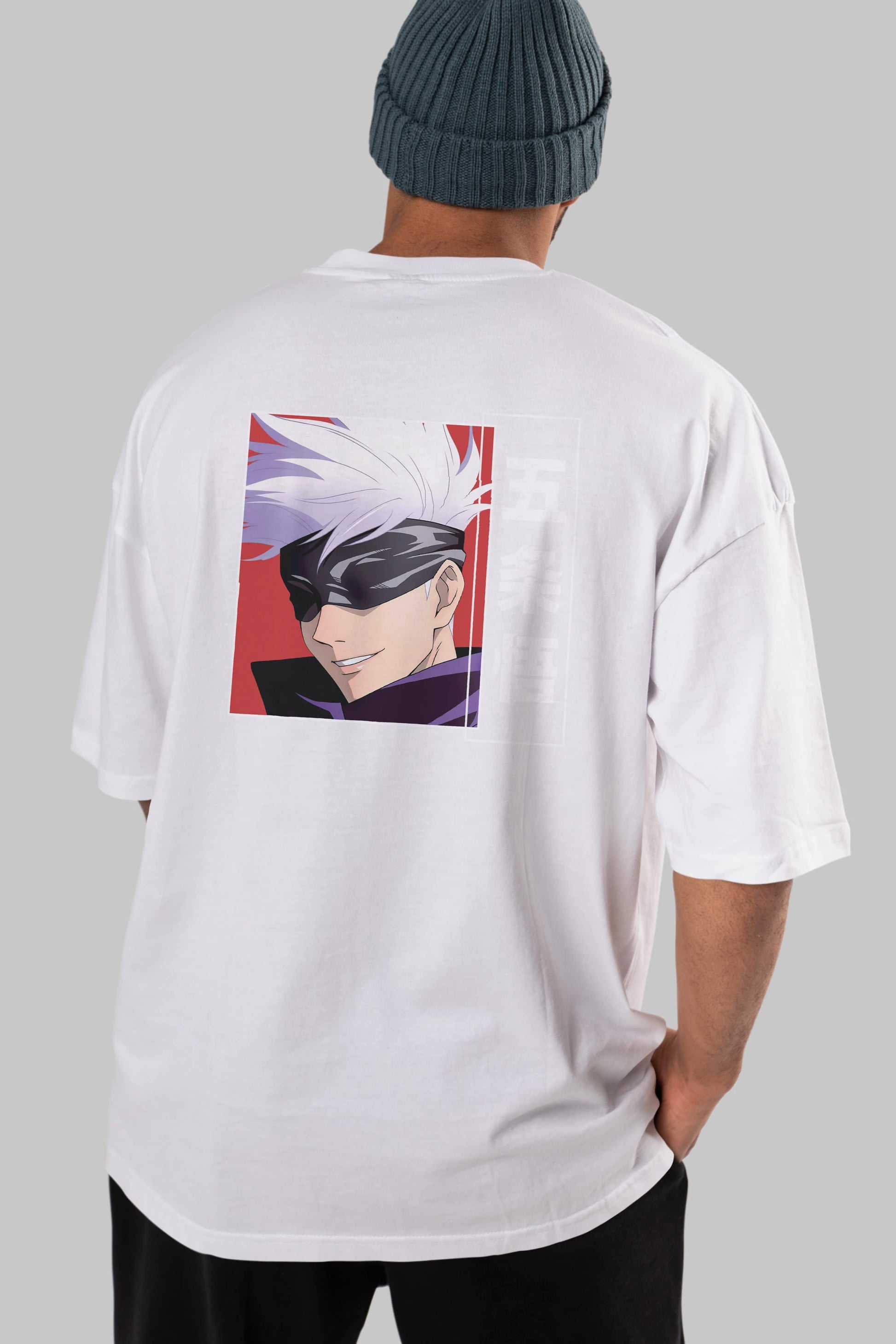 SATORU GOJO Anime Arka Baskılı Oversize t-shirt Erkek Kadın Unisex