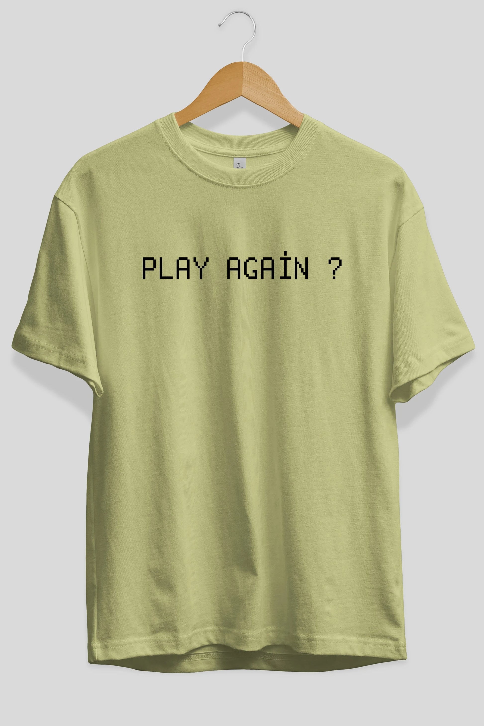 Play Again Ön Baskılı Oversize t-shirt %100 pamuk Erkek Kadın Unisex