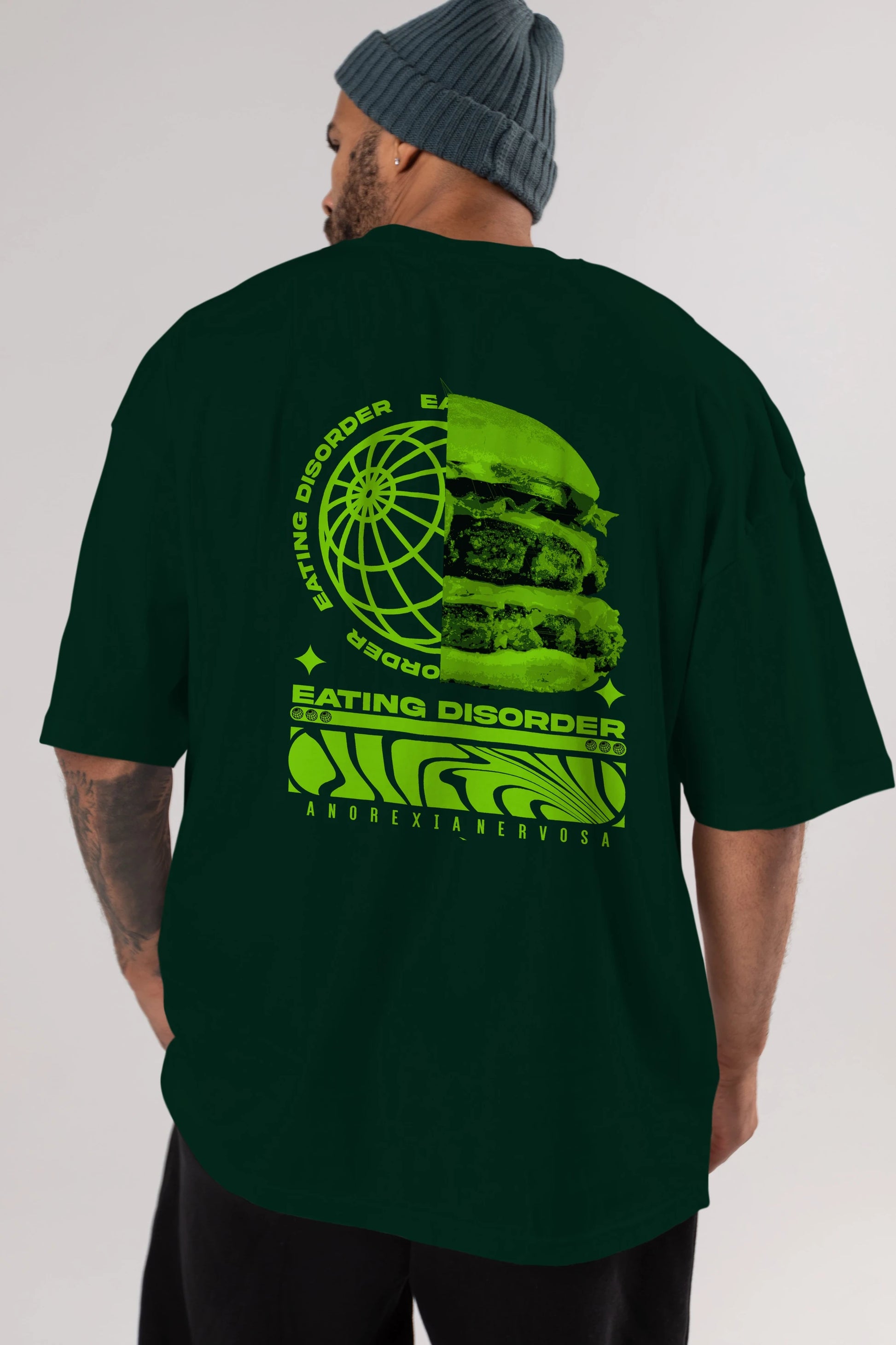 Eating Disorder Arka Baskılı Oversize t-shirt Erkek Kadın Unisex