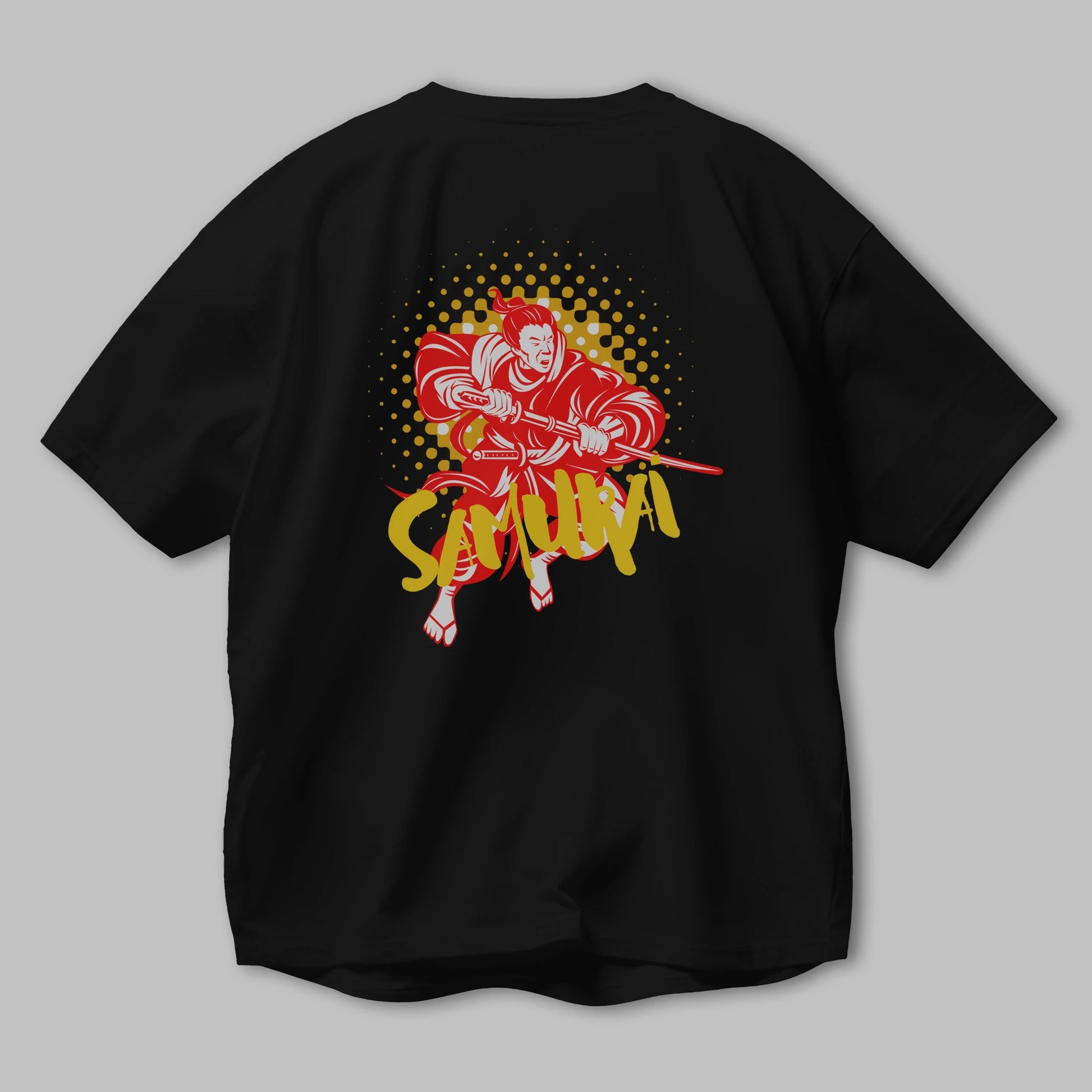 Samurai Arka Baskılı Oversize t-shirt Erkek Kadın Unisex