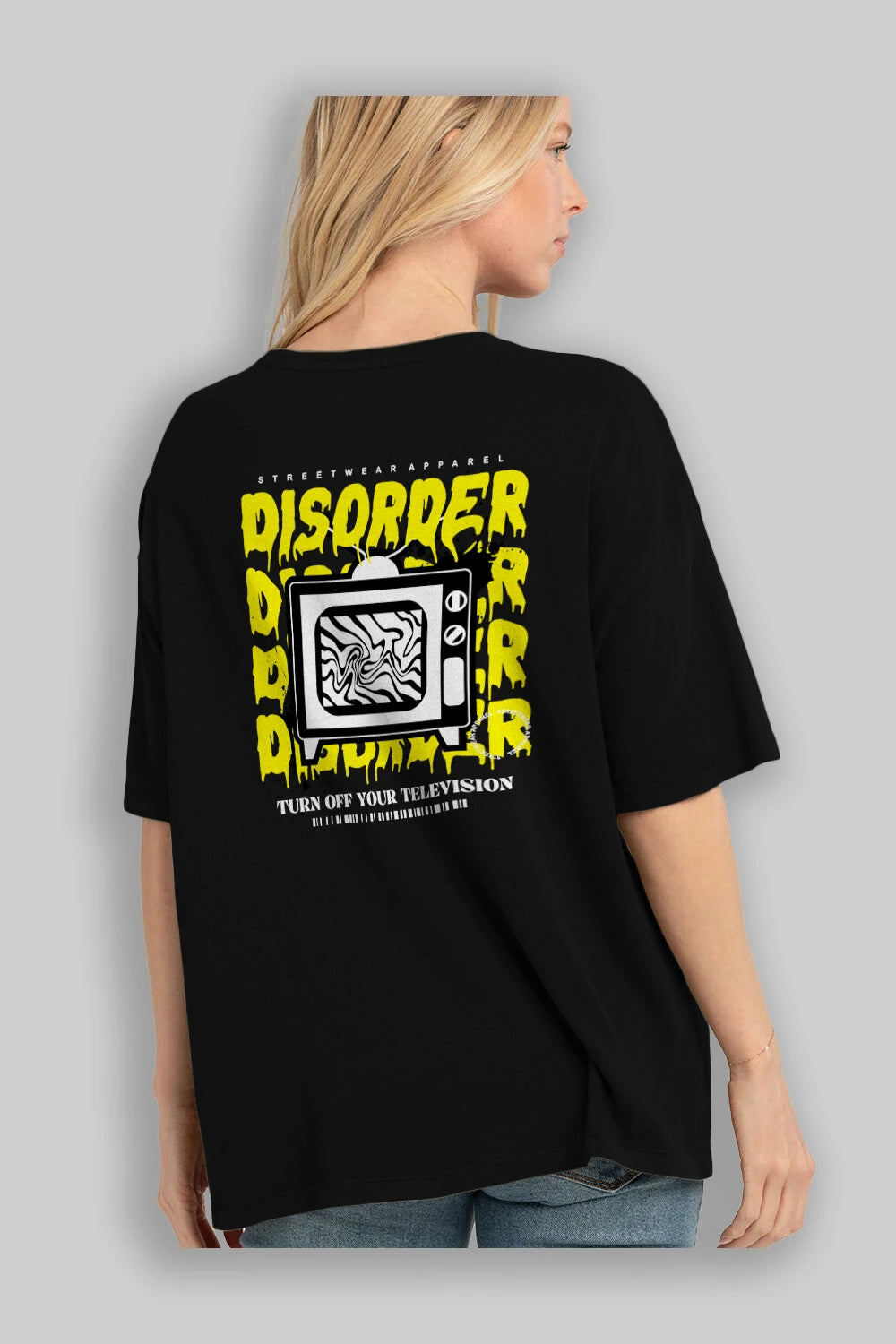 Disorder Streetwear Arka Baskılı Oversize t-shirt Erkek Kadın Unisex