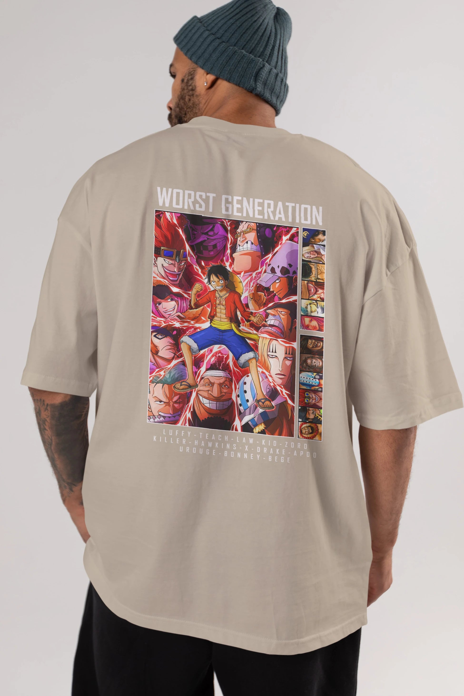 Worst Generation Anime Arka Baskılı Oversize t-shirt Erkek Kadın Unisex %100 pamuk tişort