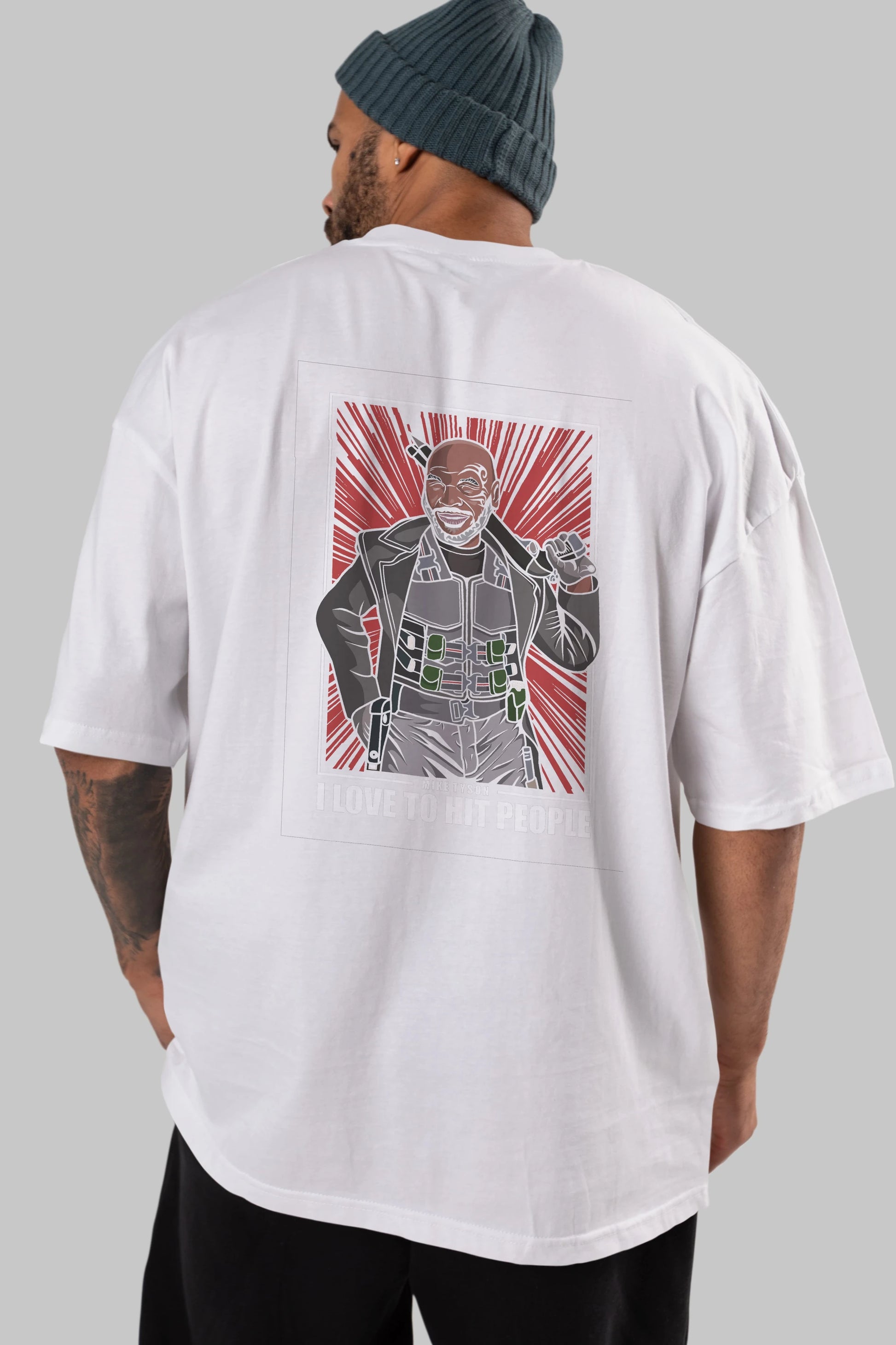 Blade Tyson Arka Baskılı Oversize t-shirt Erkek Kadın Unisex %100 Pamuk tişort