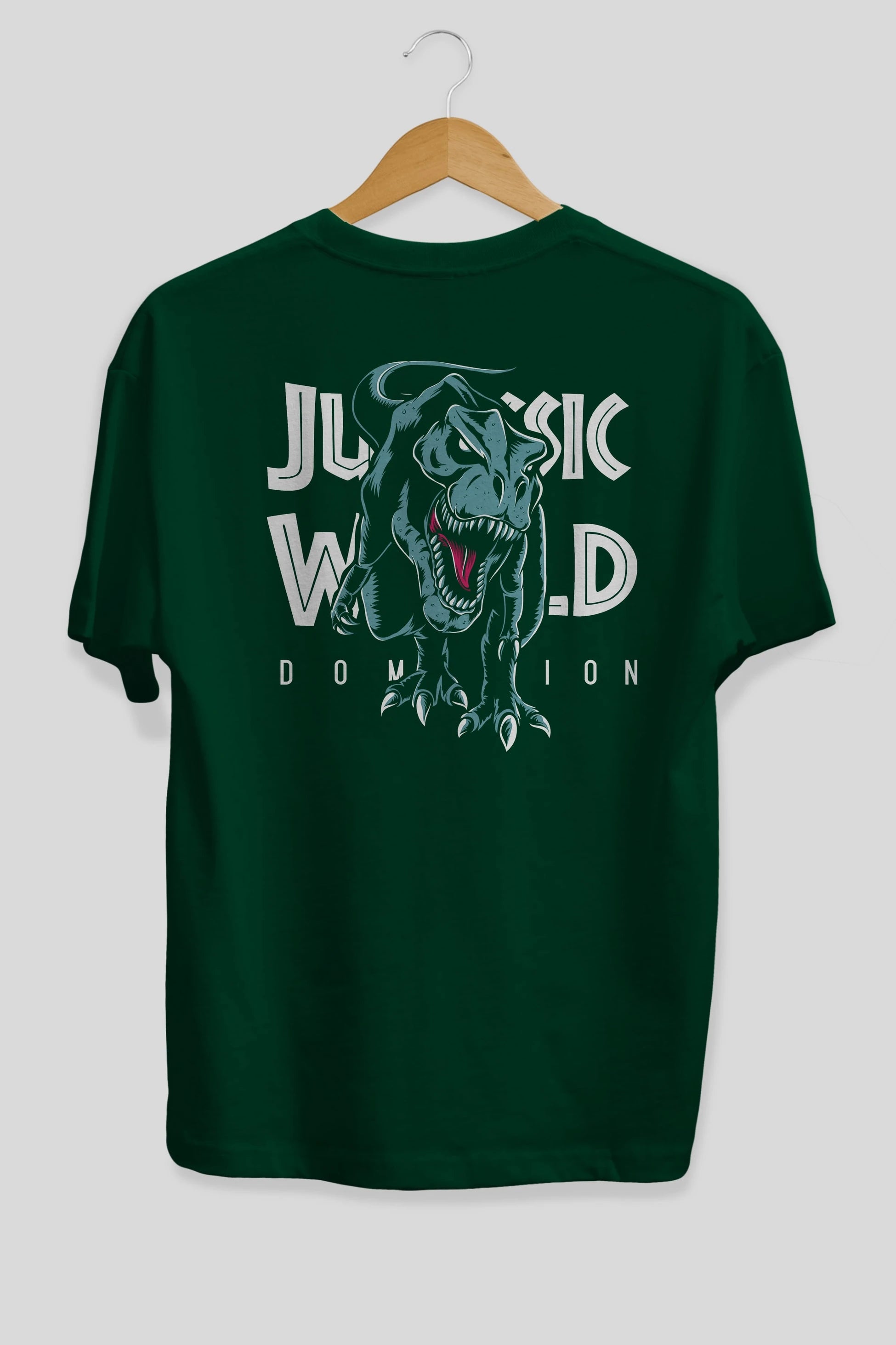 Jurassic Park (1) Arka Baskılı Oversize t-shirt Erkek Kadın Unisex %100 Pamuk Bisiklet Yaka tişort