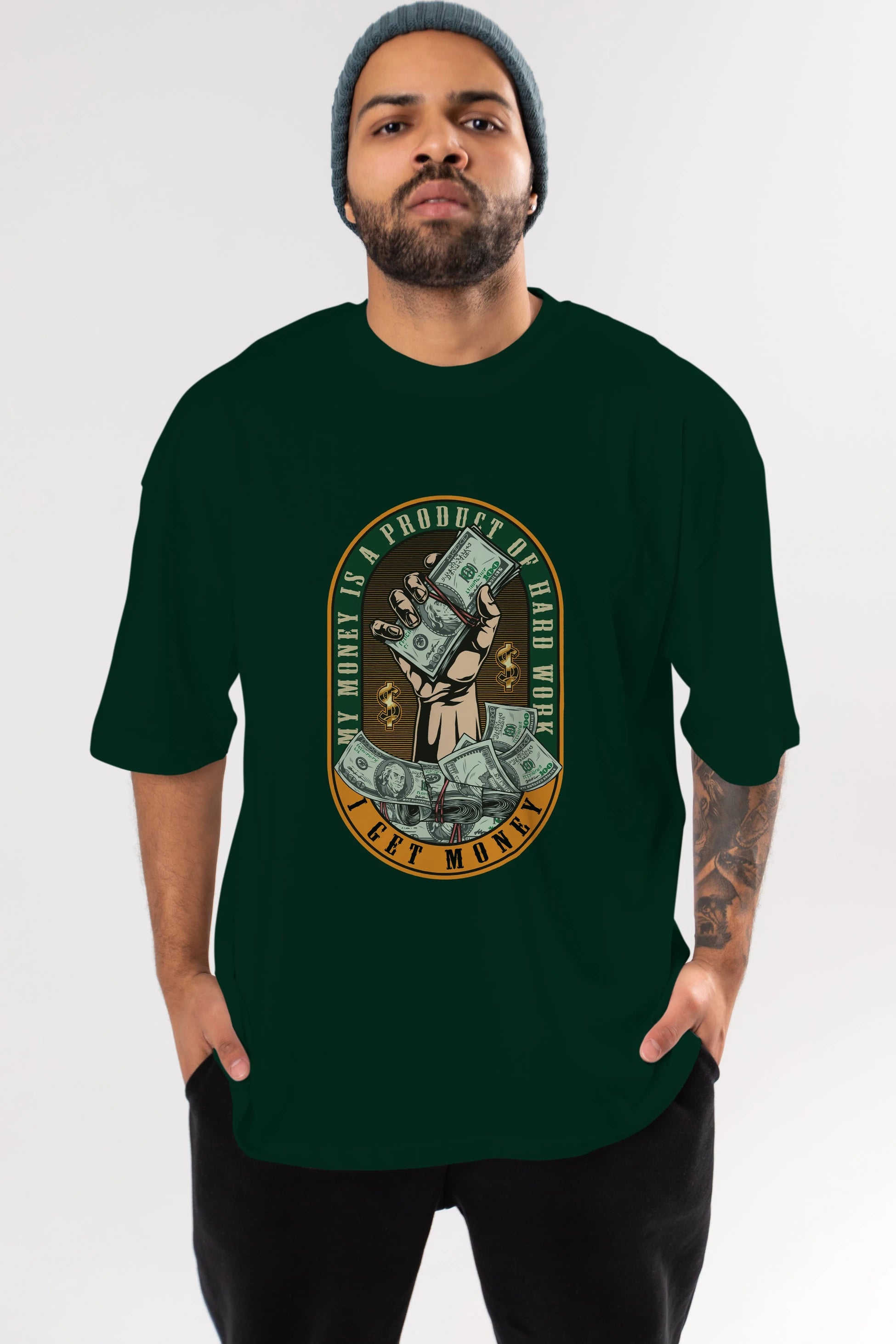 I Get Money Ön Baskılı Oversize t-shirt Erkek Kadın Unisex