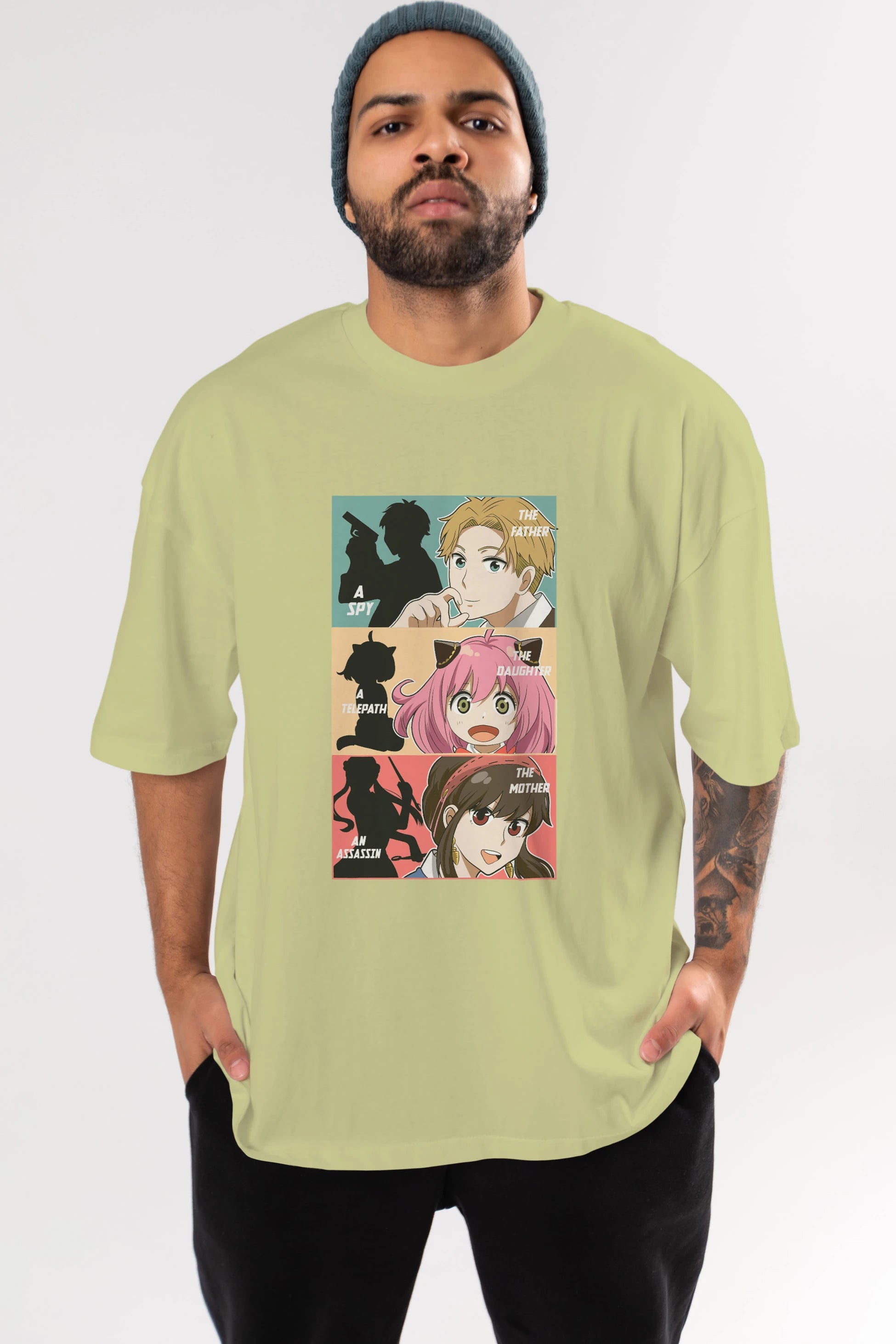 SPY X FAMILY Anime Ön Baskılı Oversize t-shirt %100 pamuk Erkek Kadın Unisex