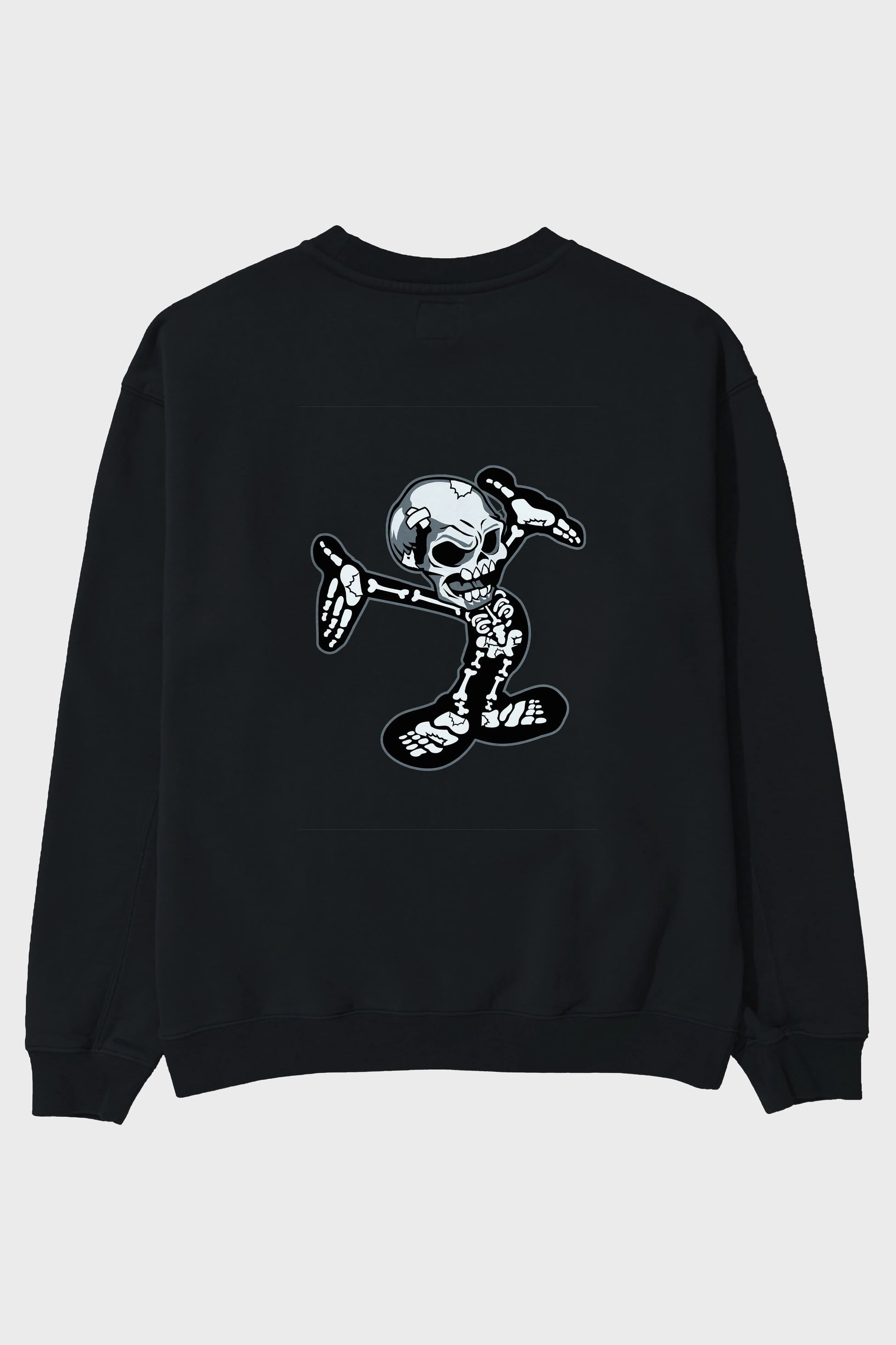 Skull Skeleton Arka Baskılı Oversize Sweatshirt Erkek Kadın Unisex