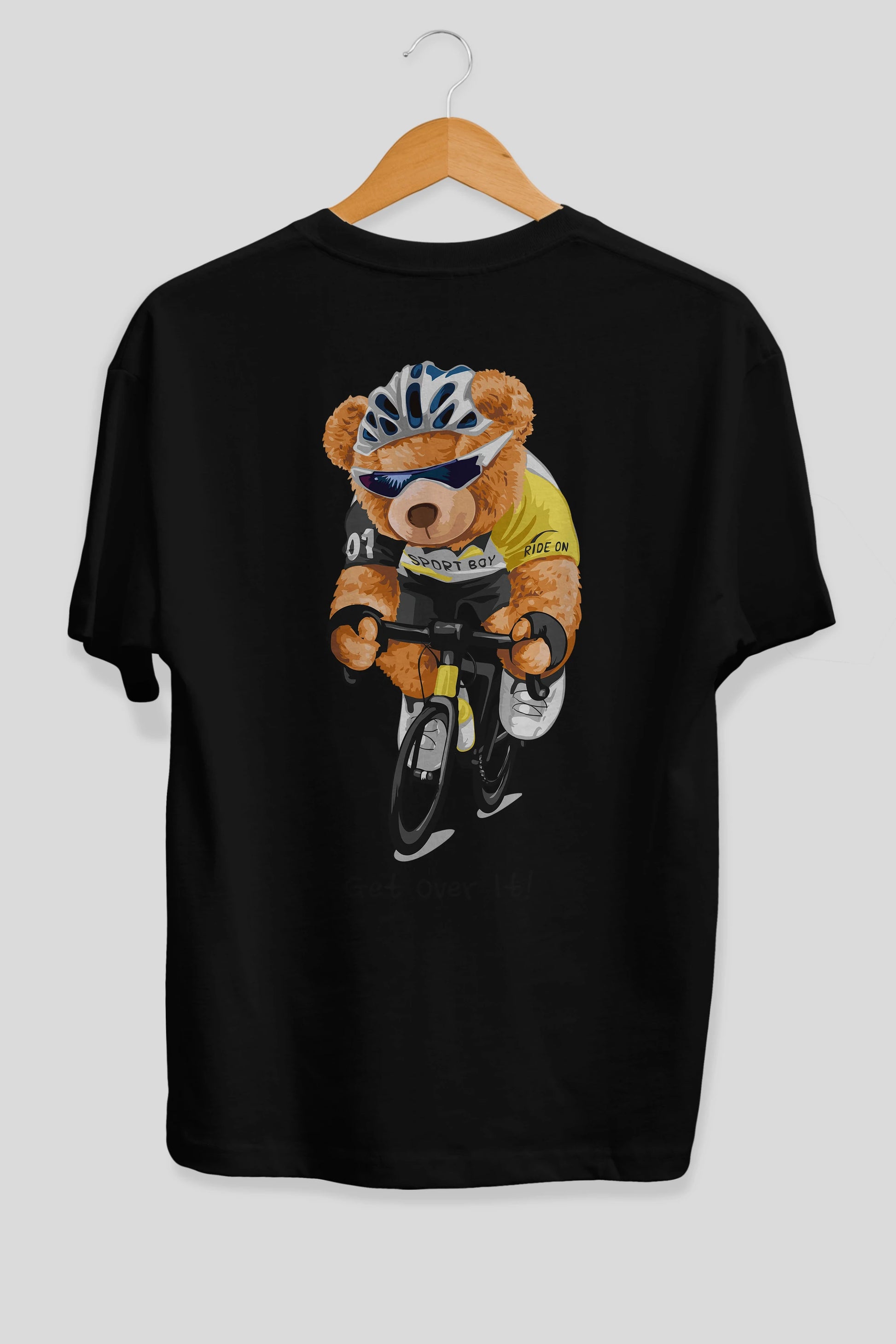 Teddy Bear Sport Boy Arka Baskılı Oversize t-shirt Erkek Kadın Unisex %100 Pamuk