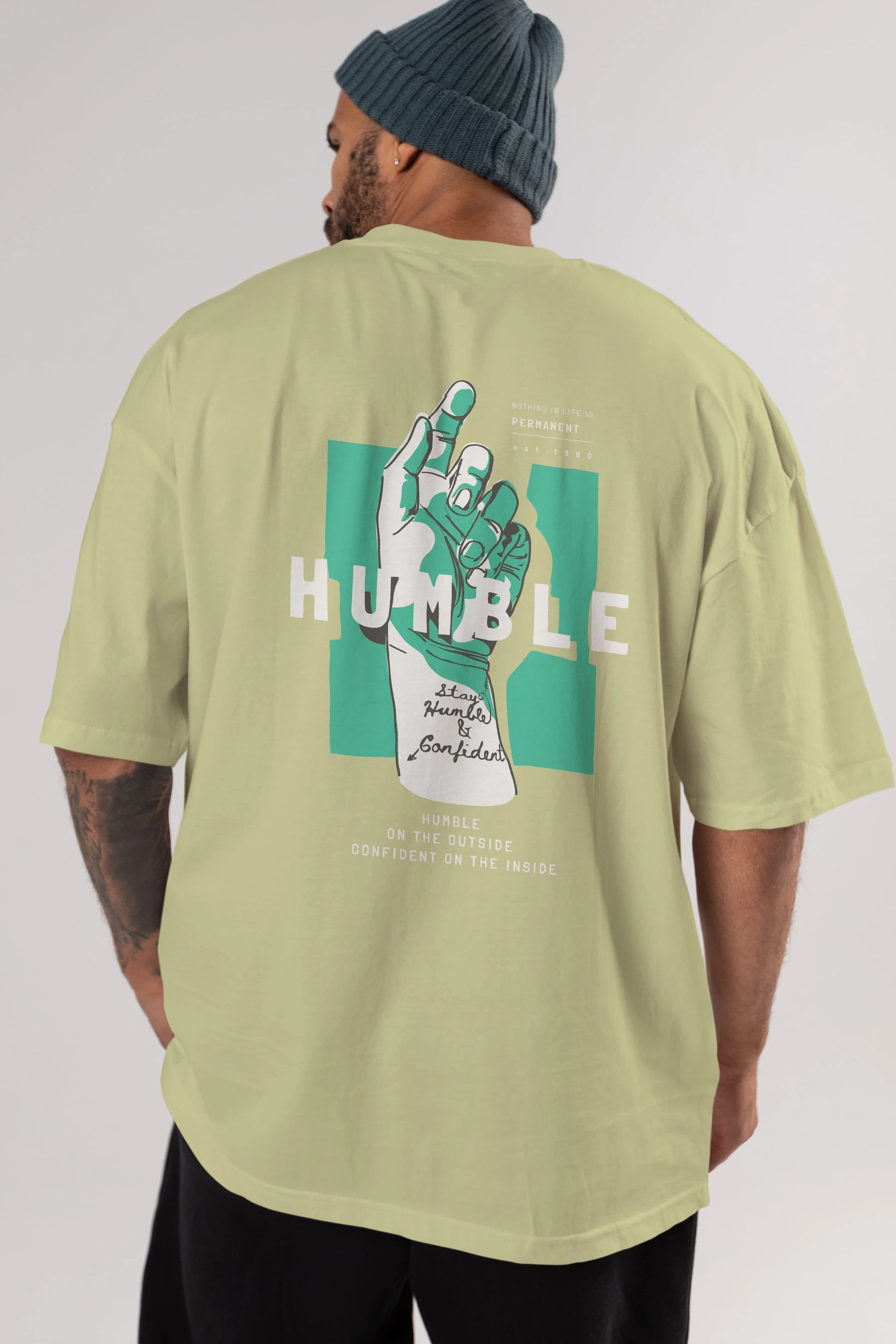 Humble Arka Baskılı Oversize t-shirt Erkek Kadın Unisex
