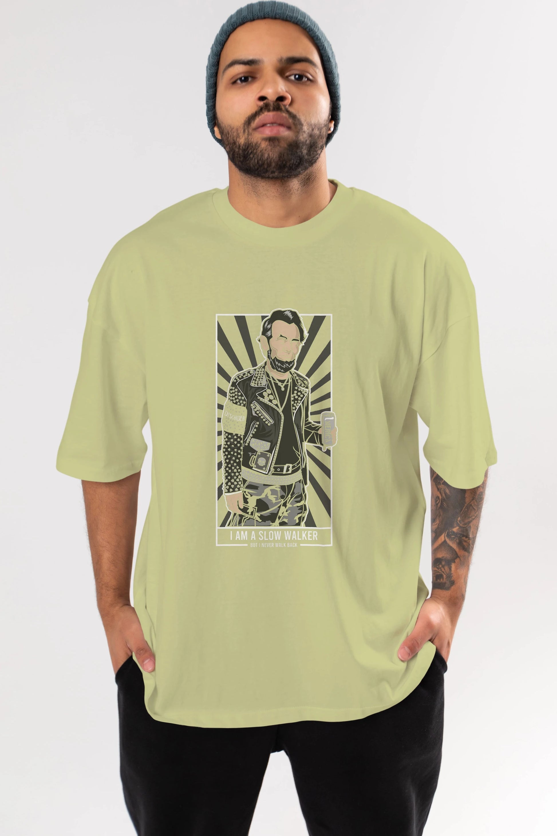 Lincoln Street Punk Ön Baskılı Oversize t-shirt Erkek Kadın Unisex %100 Pamuk tişort