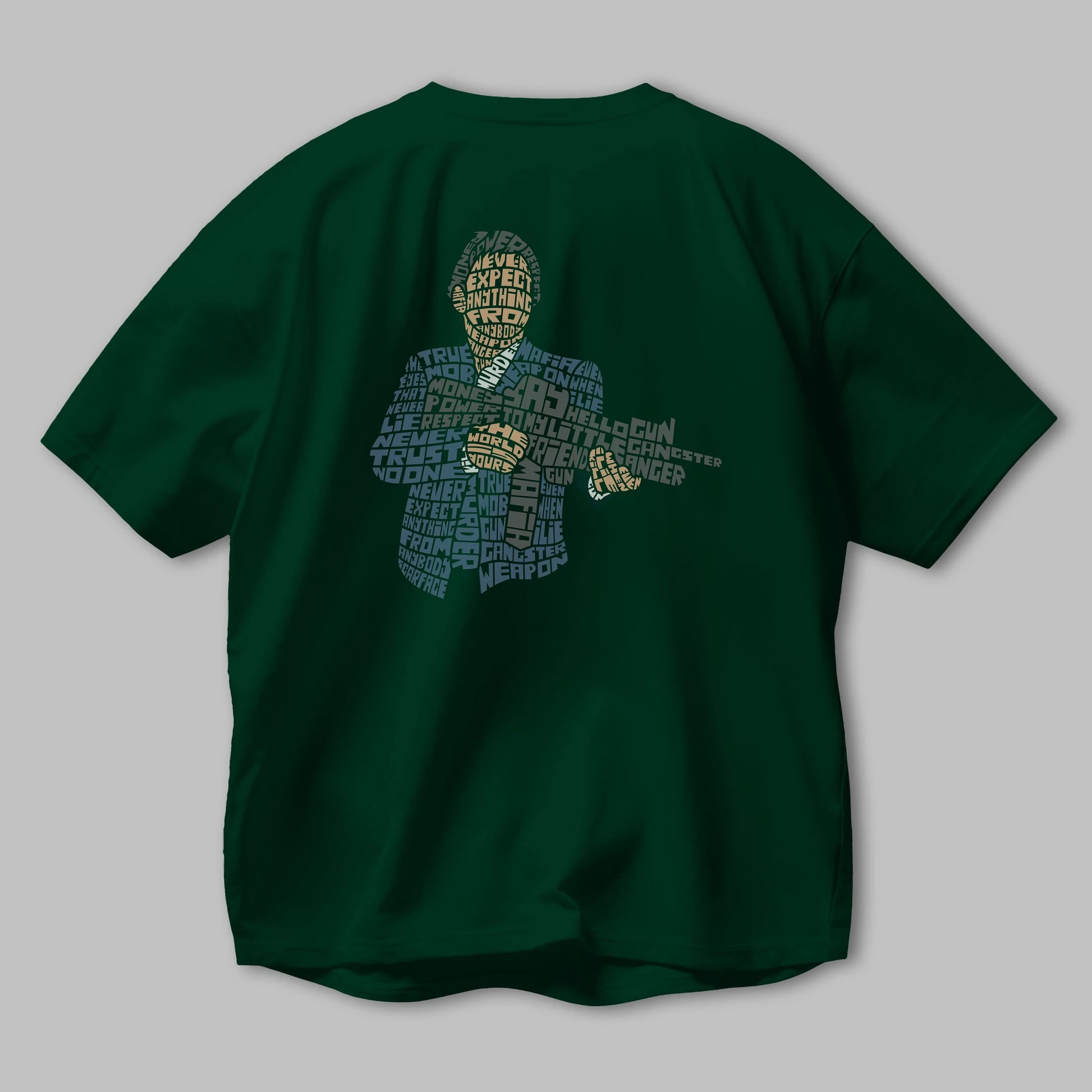 Mafia Arka Baskılı Oversize t-shirt %100 pamuk Erkek Kadın Unisex
