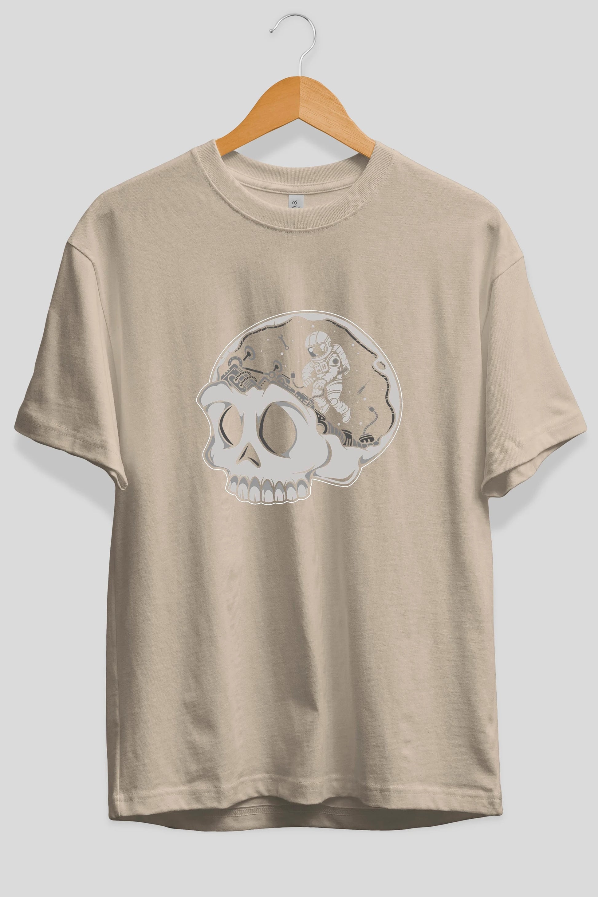 Astronaut Skull Brain Ön Baskılı Oversize t-shirt Erkek Kadın Unisex