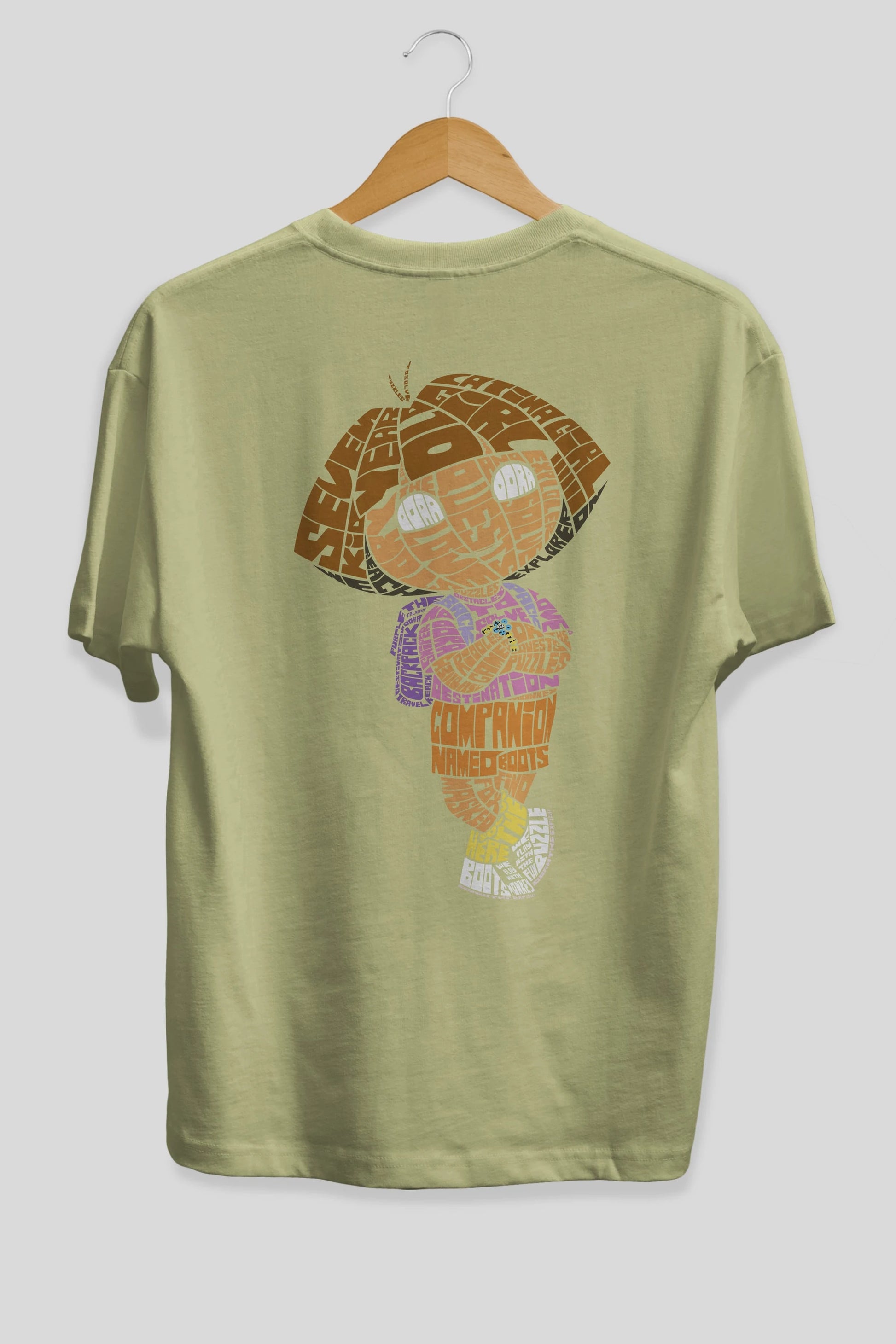 Dora Arka Baskılı Oversize t-shirt %100 pamuk Erkek Kadın Unisex