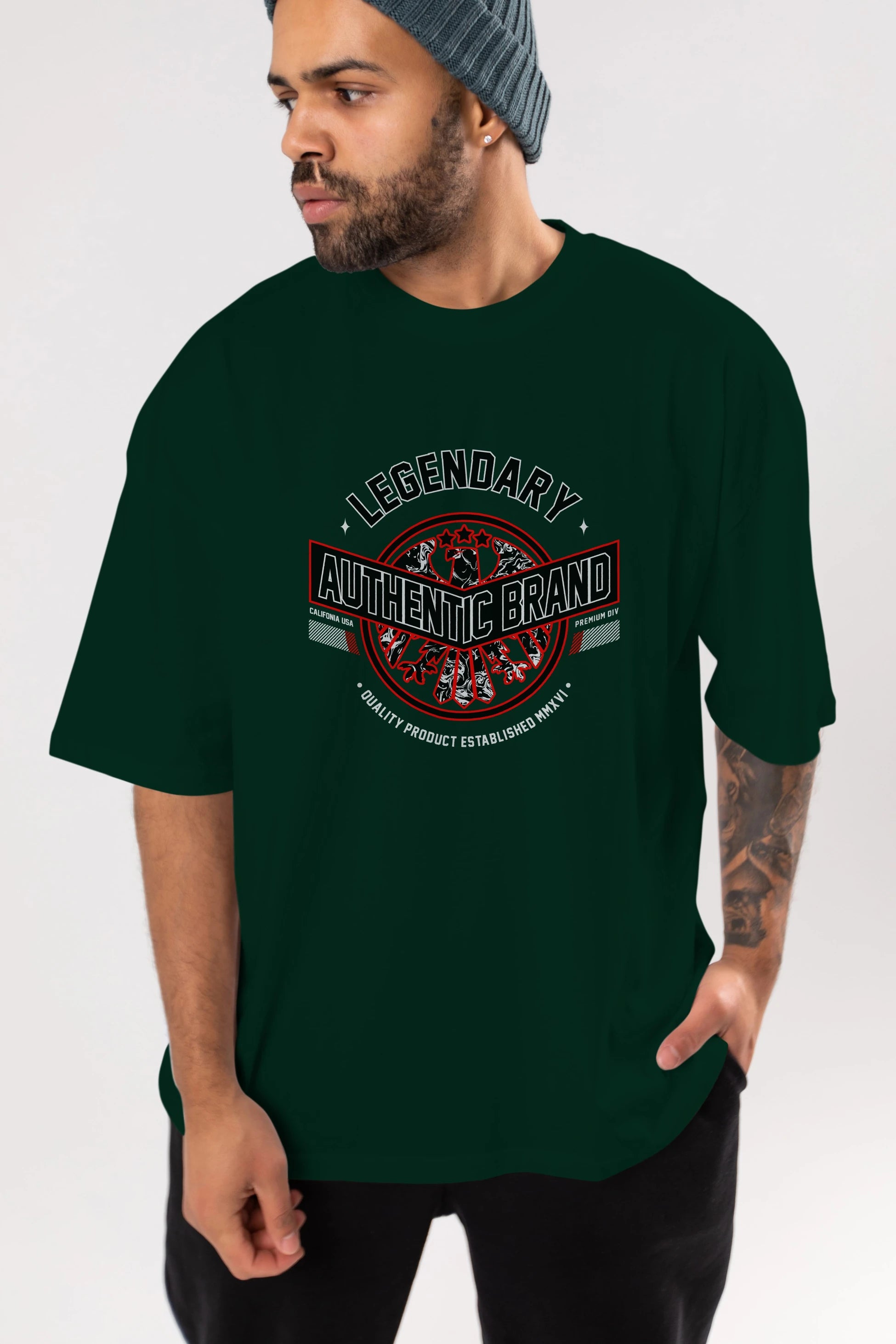 Legendary Brand Ön Baskılı Oversize t-shirt Erkek Kadın Unisex