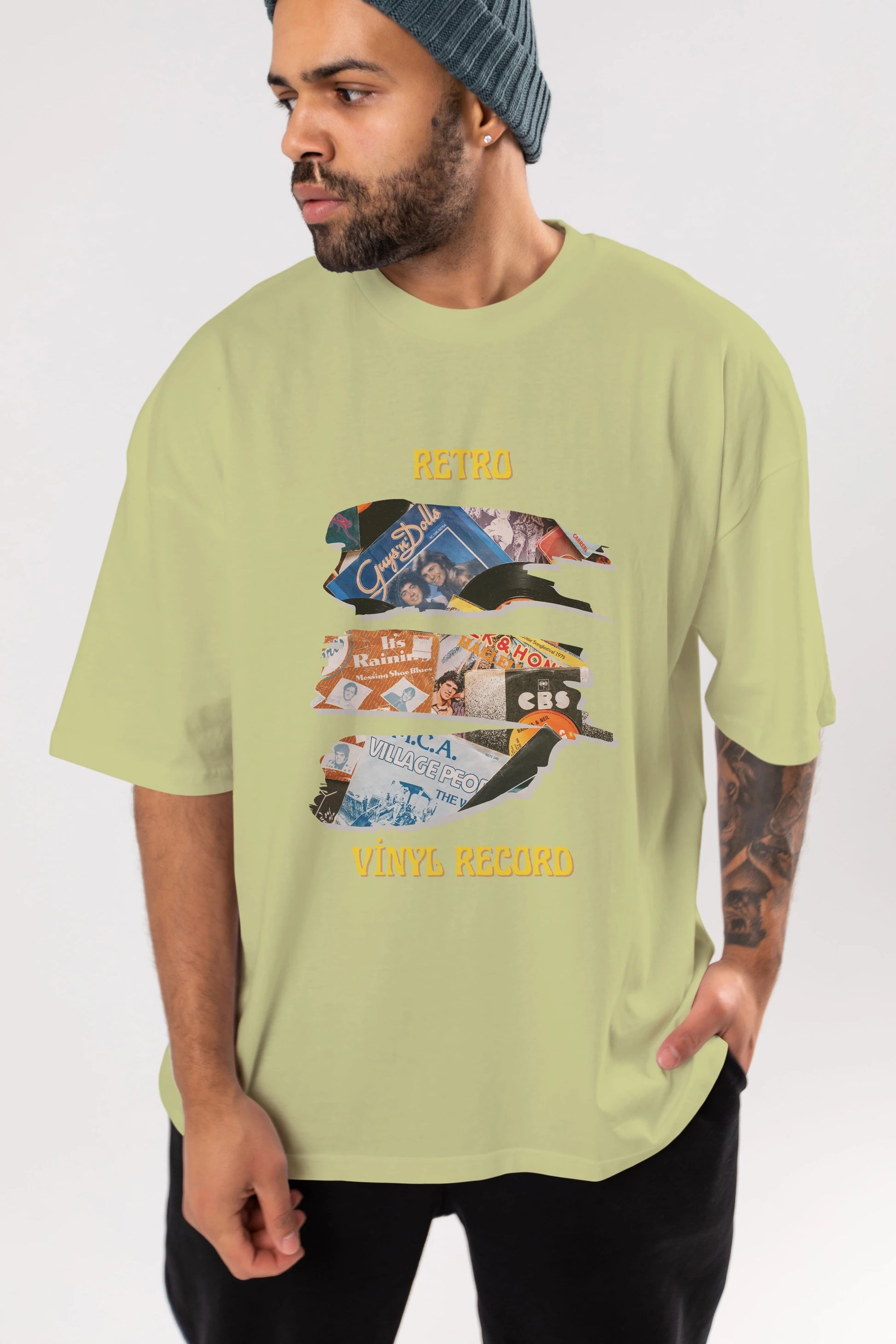 Retro Design Ön Baskılı Oversize t-shirt Erkek Kadın Unisex