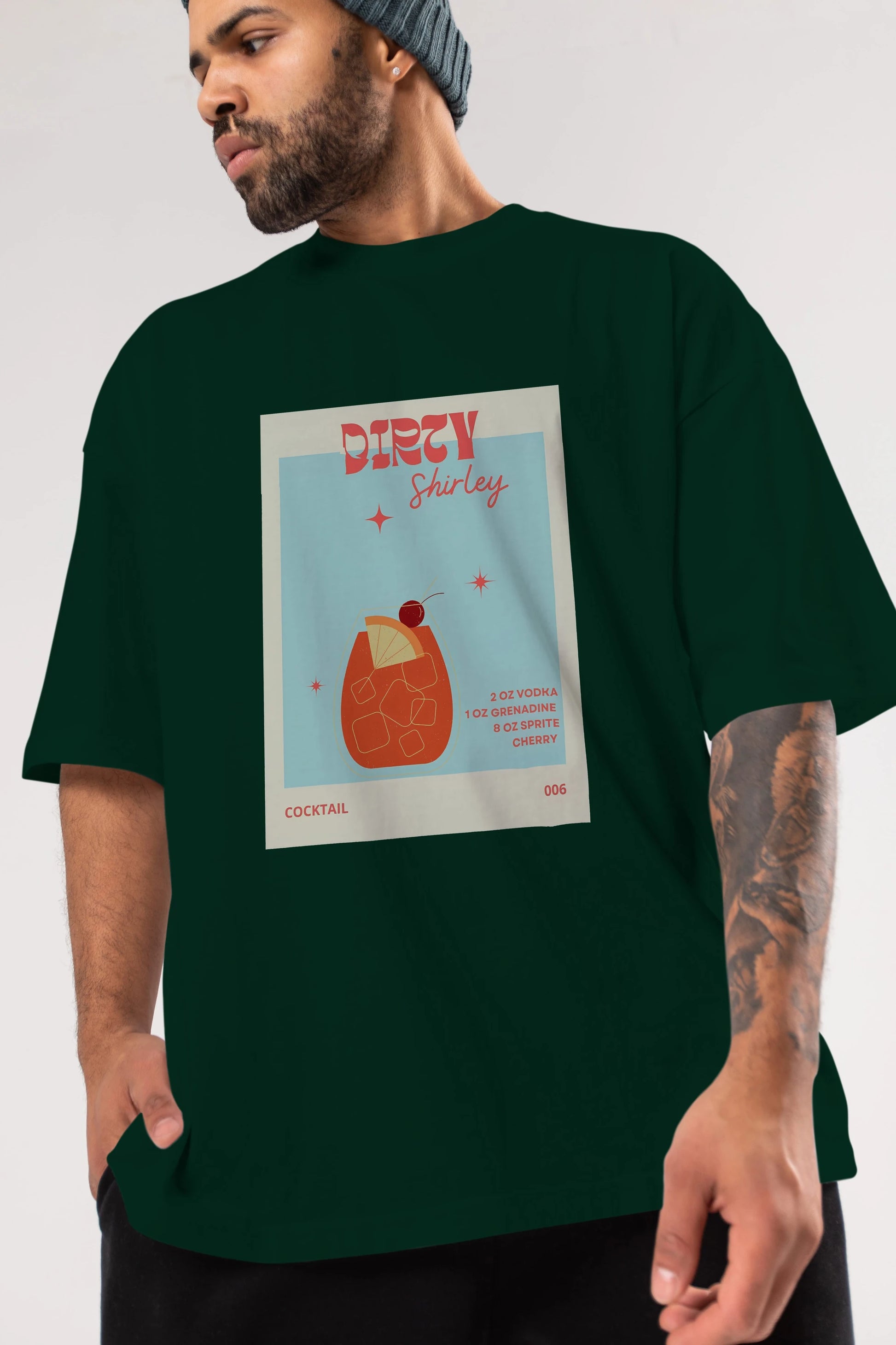 Dirty Shirley Ön Baskılı Oversize t-shirt Erkek Kadın Unisex %100 Pamuk Bisiklet Yaka tişort