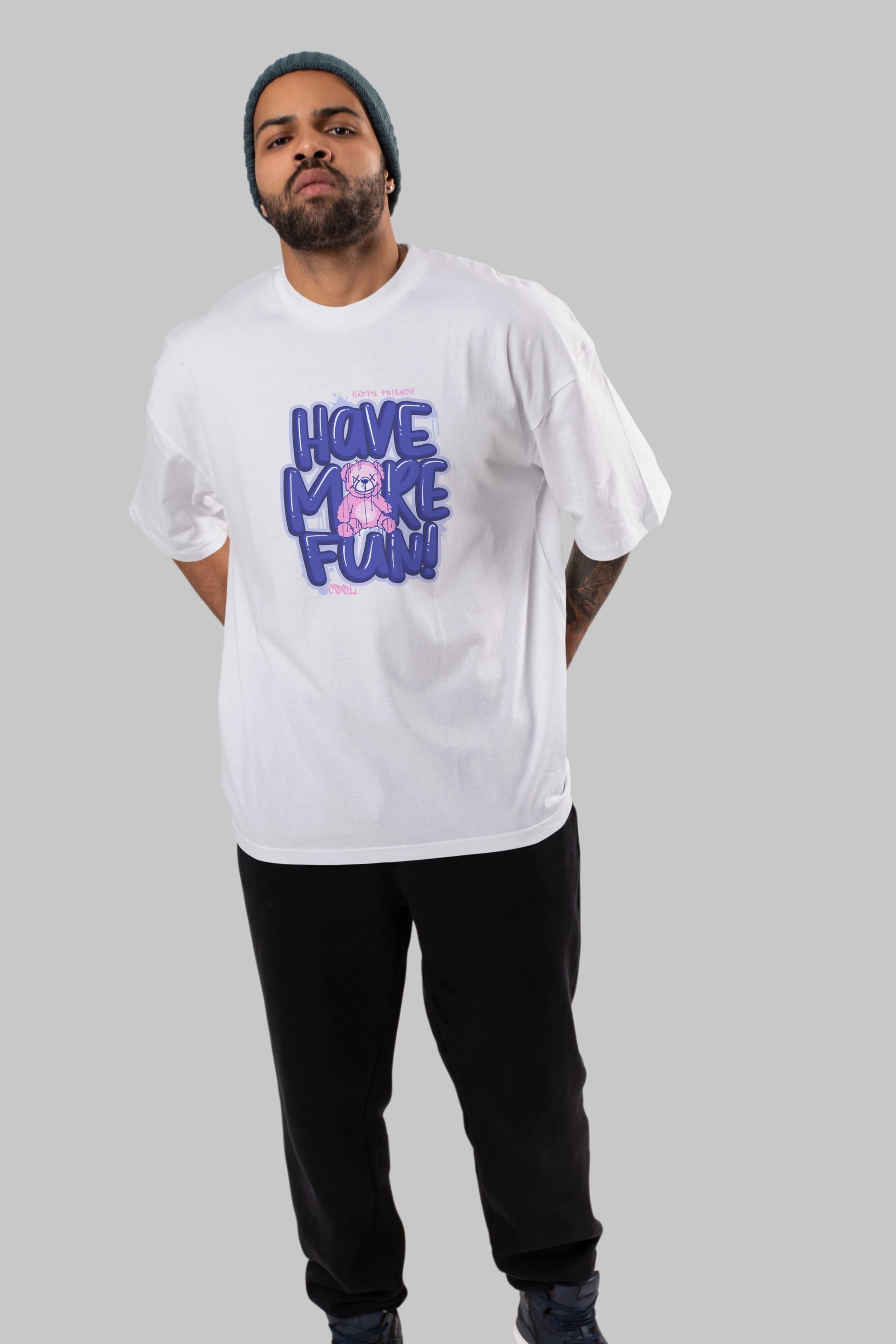 Have More Fun Bear Ön Baskılı Oversize t-shirt Erkek Kadın Unisex