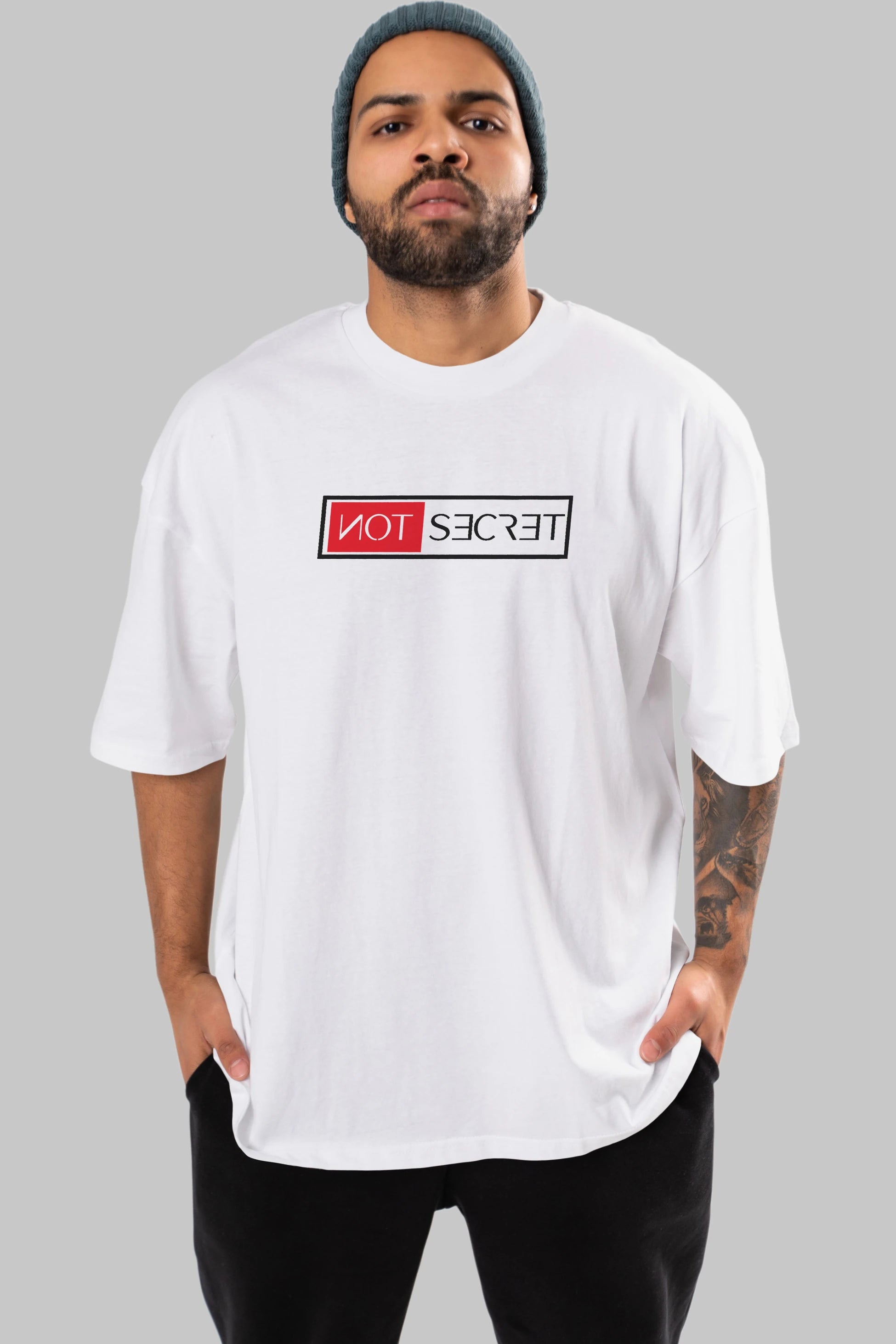 Not Secret Ön Baskılı Oversize t-shirt %100 pamuk Erkek Kadın Unisex