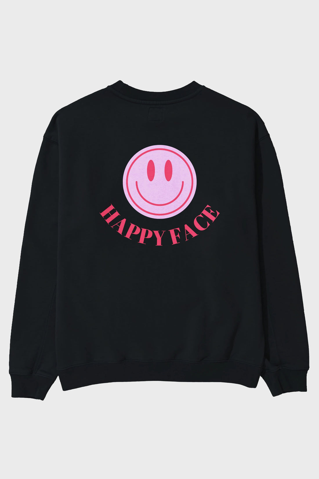 Happy Face Yazılı Arka Baskılı Oversize Sweatshirt Erkek Kadın Unisex