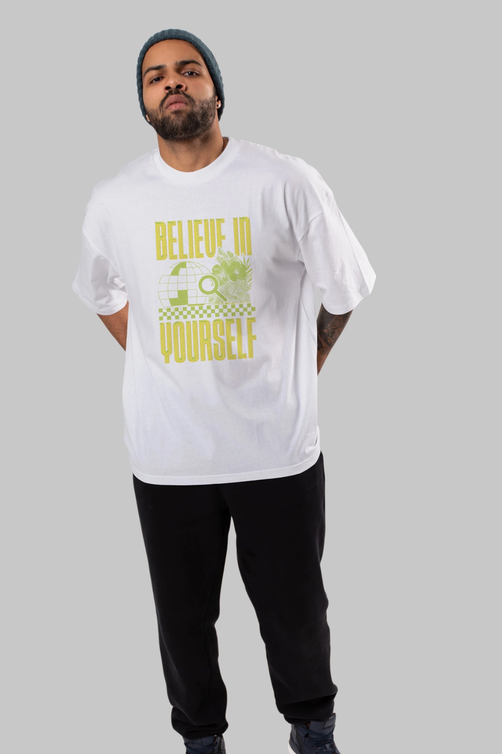 Believe in yourself Ön Baskılı Oversize t-shirt Erkek Kadın Unisex