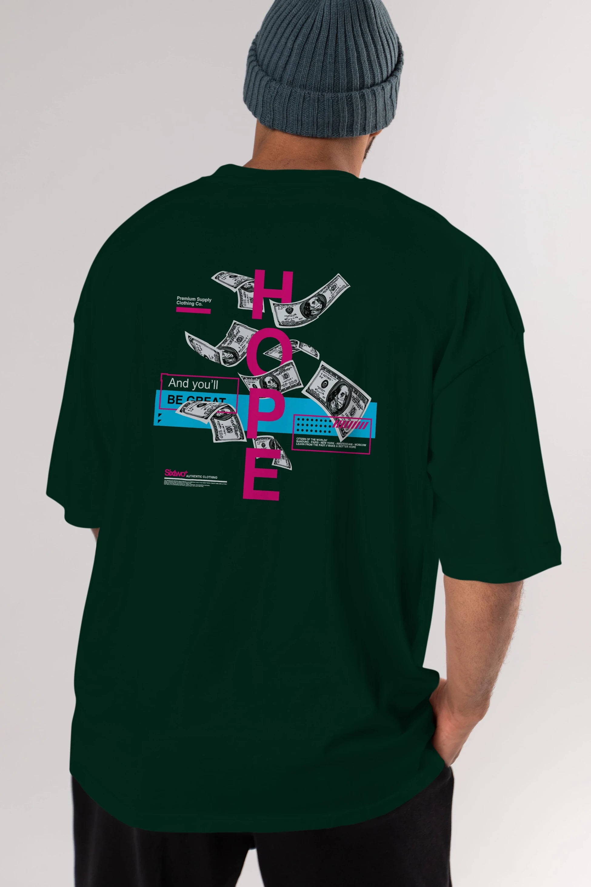 Hope Arka Baskılı Oversize t-shirt Erkek Kadın Unisex