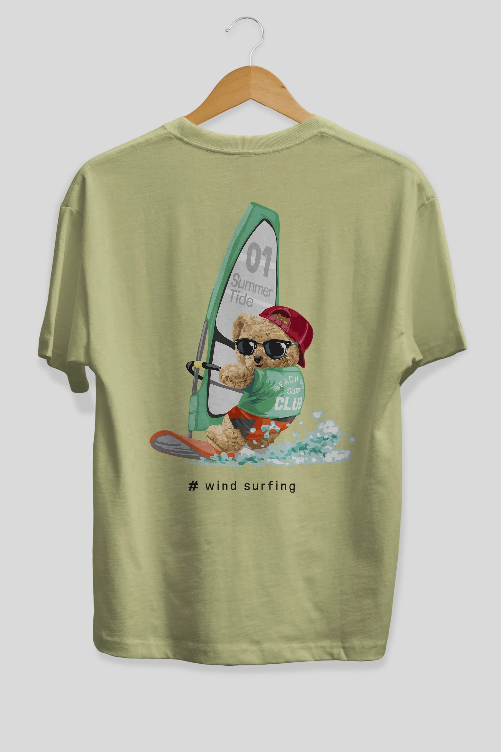 Teddy Bear Summer Tide Arka Baskılı Oversize t-shirt Erkek Kadın Unisex %100 Pamuk