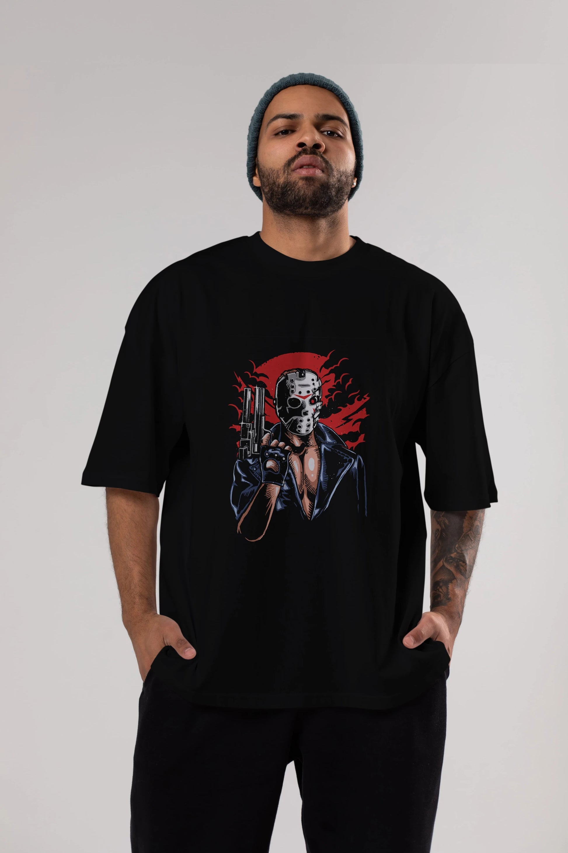 Jason Will Be Back Ön Baskılı Oversize t-shirt Erkek Kadın Unisex %100 Pamuk tişort