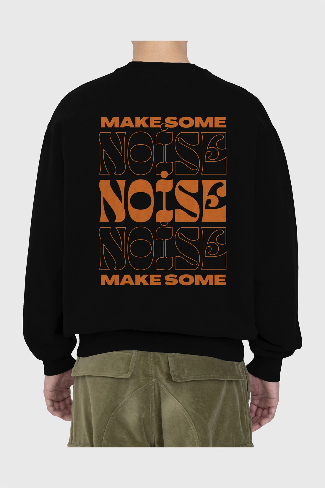 Make Some Noise Yazılı 2 Arka Baskılı Oversize Sweatshirt Erkek Kadın Unisex