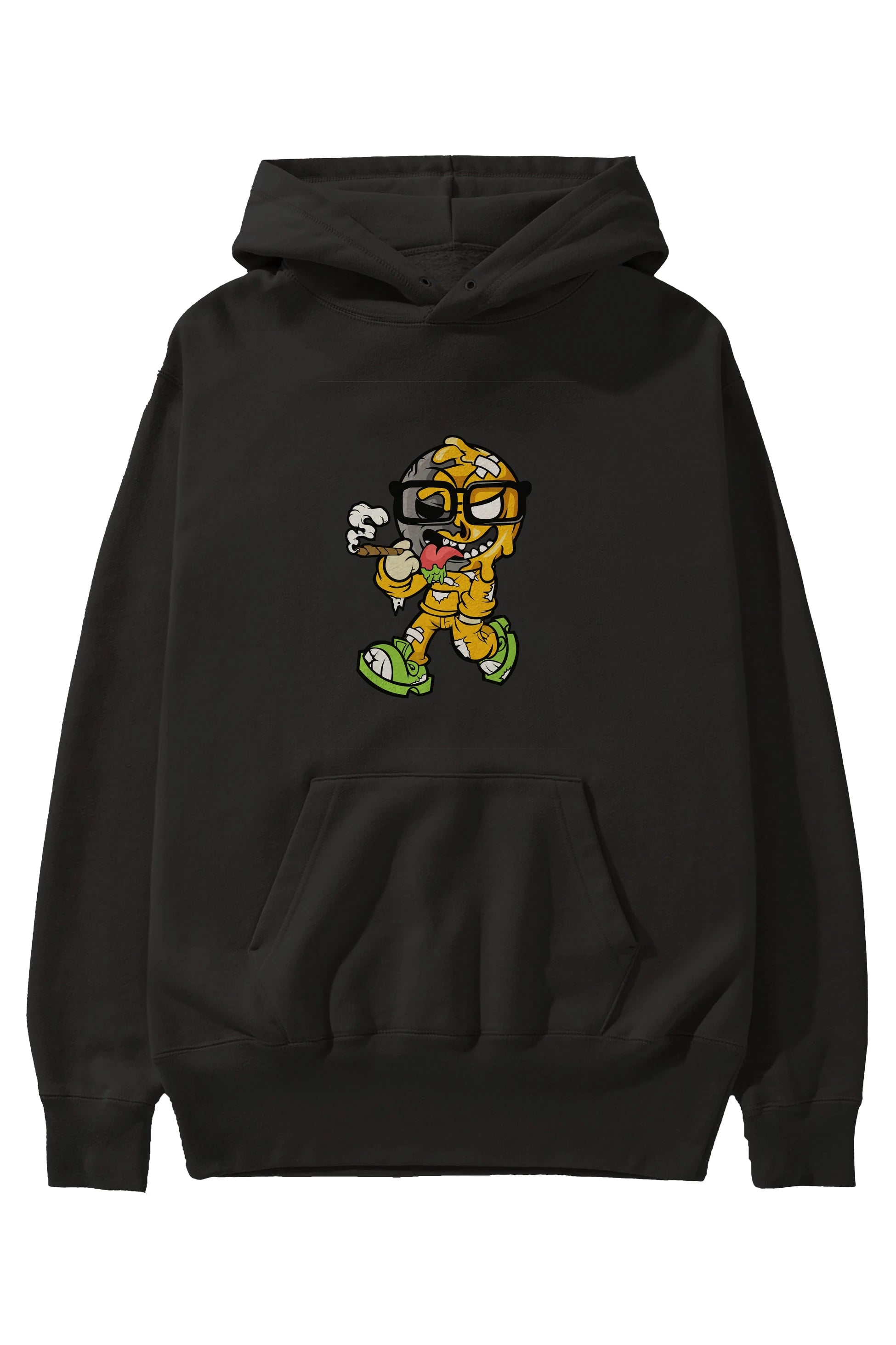 Eyeball Smoker Ön Baskılı Hoodie Oversize Kapüşonlu Sweatshirt Erkek Kadın Unisex