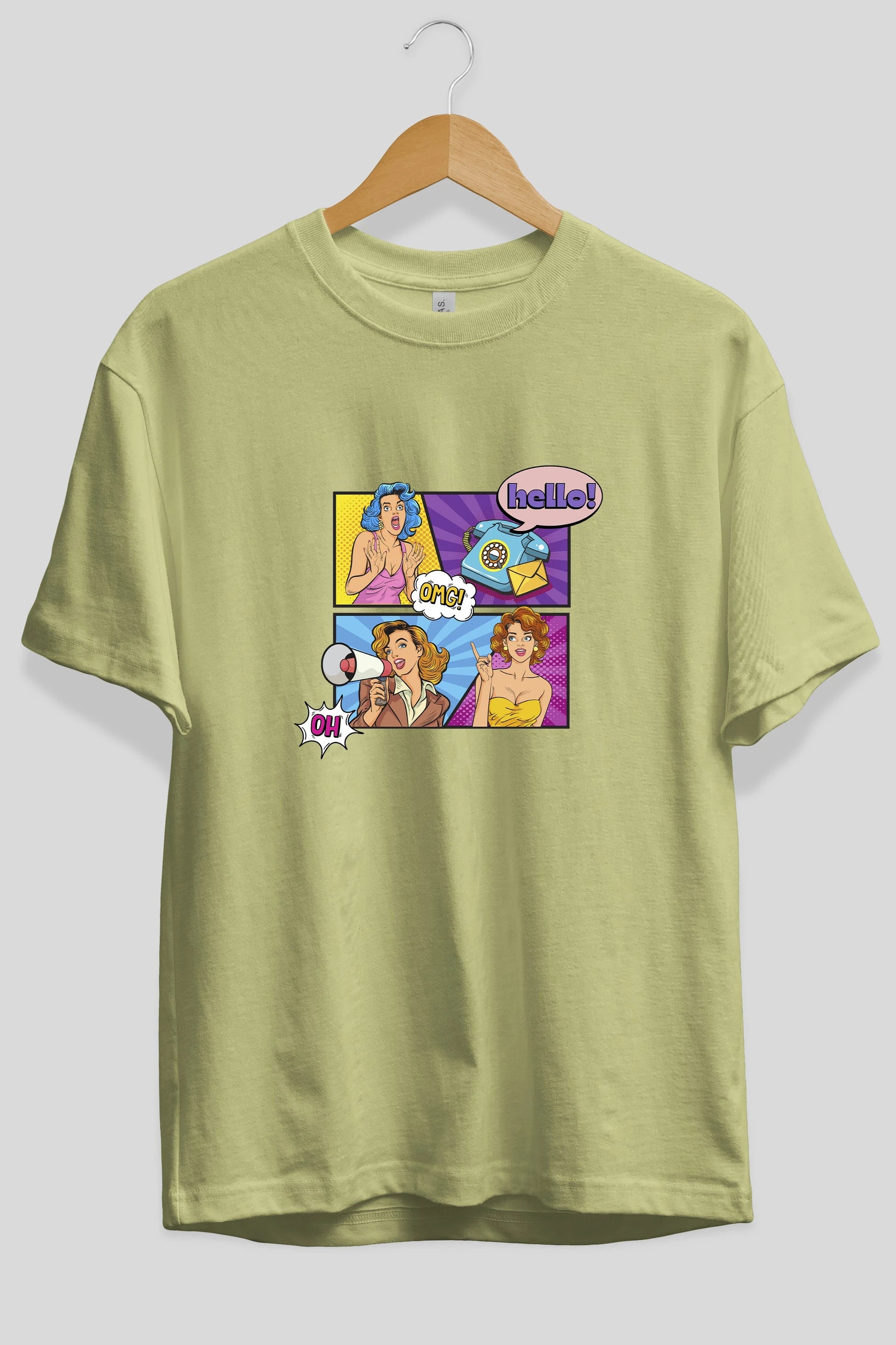 Hello OMG Ön Baskılı Oversize t-shirt Erkek Kadın Unisex