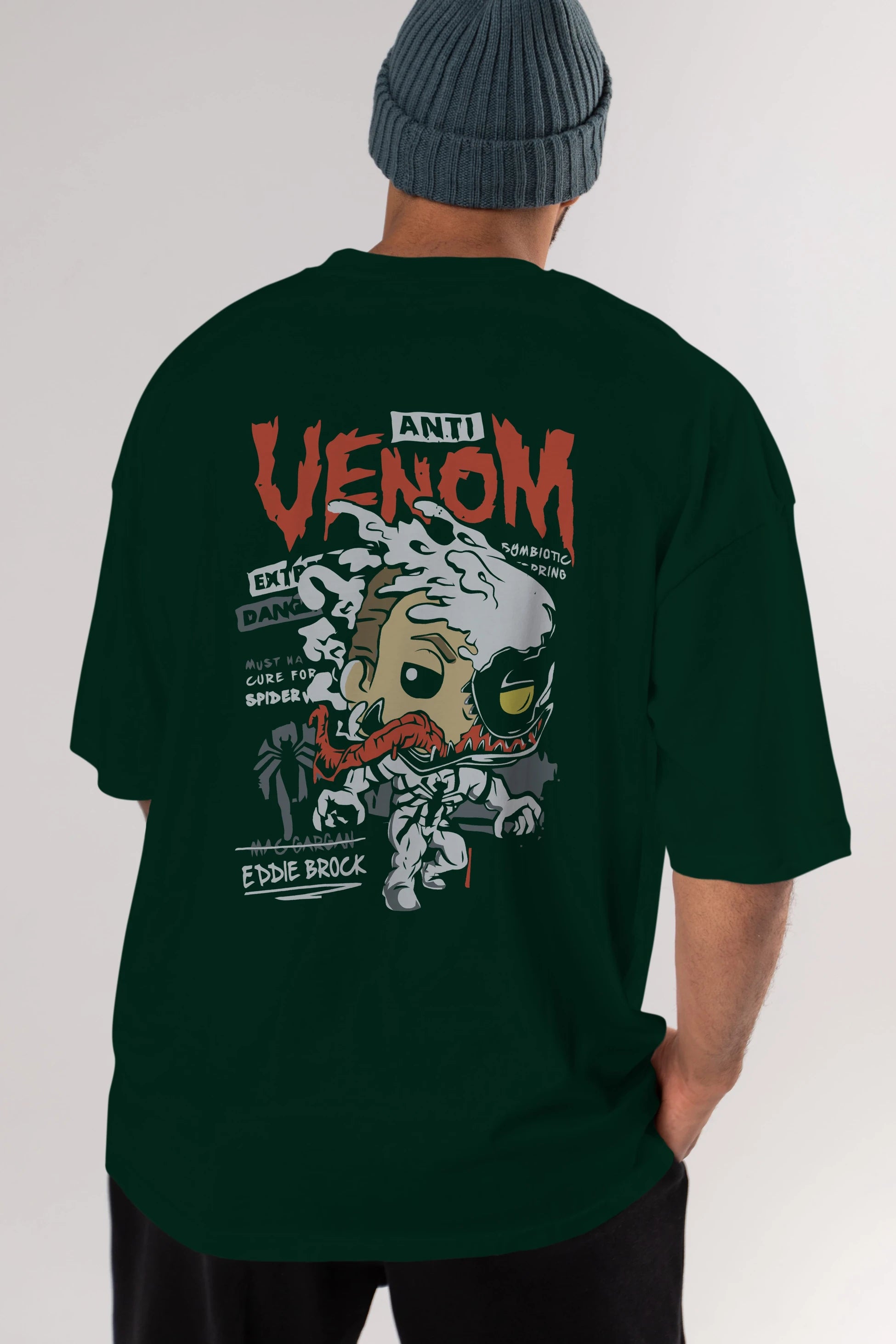 Venom (9) Arka Baskılı Oversize t-shirt Erkek Kadın Unisex %100 Pamuk Bisiklet Yaka tişort