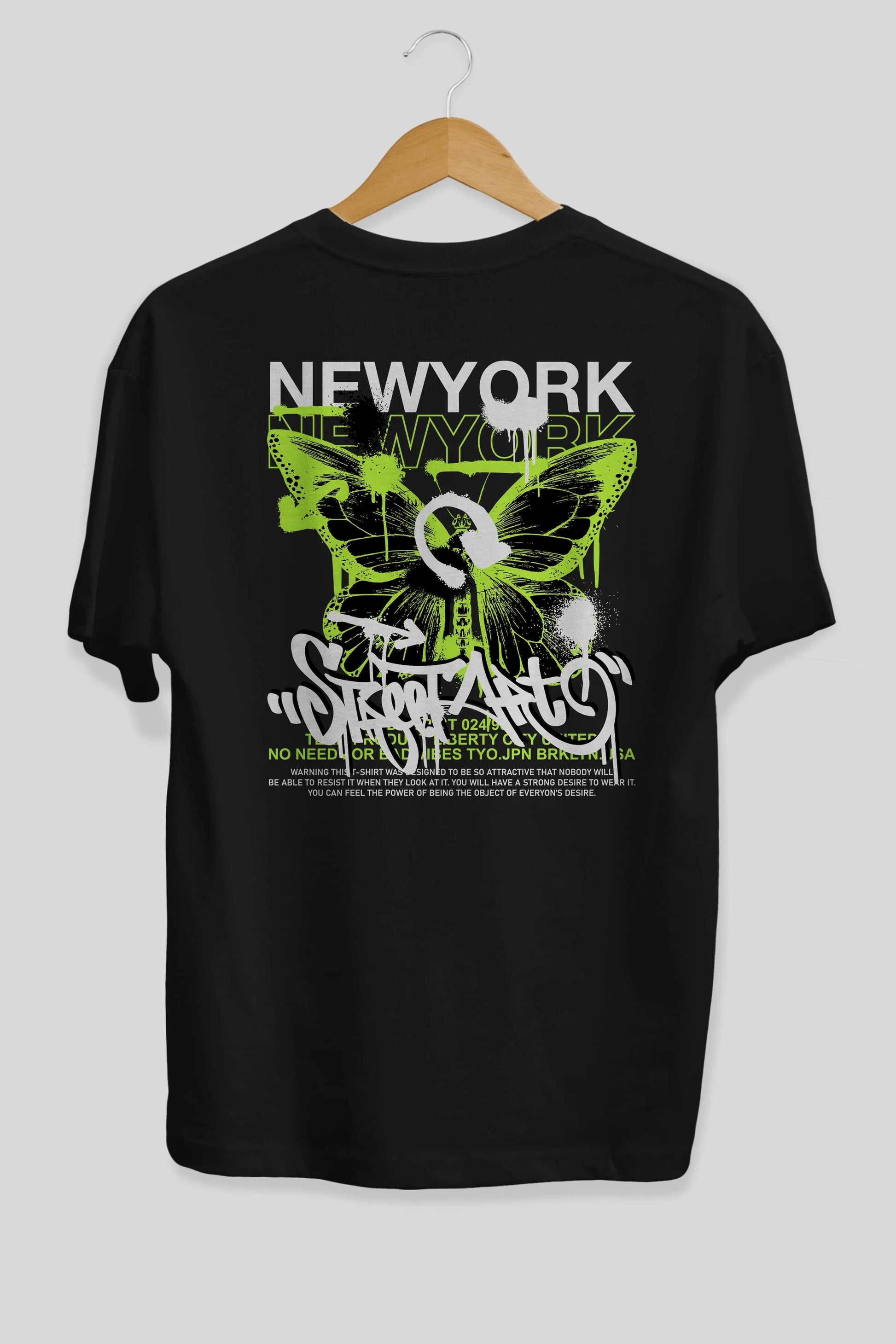 New York Street Style Arka Baskılı Oversize t-shirt Erkek Kadın Unisex