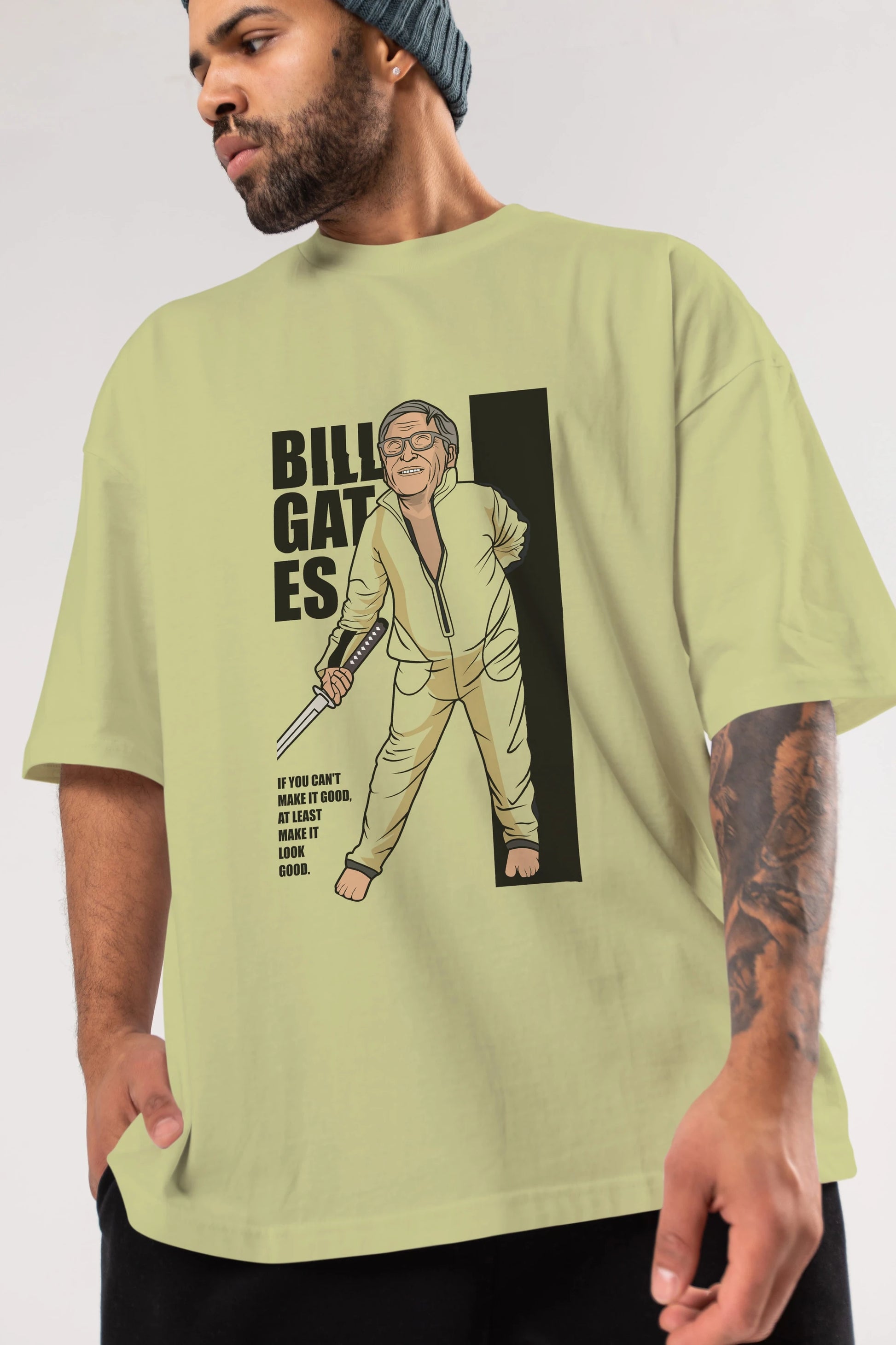 Bill Gates Ön Baskılı Oversize t-shirt Erkek Kadın Unisex %100 Pamuk tişort