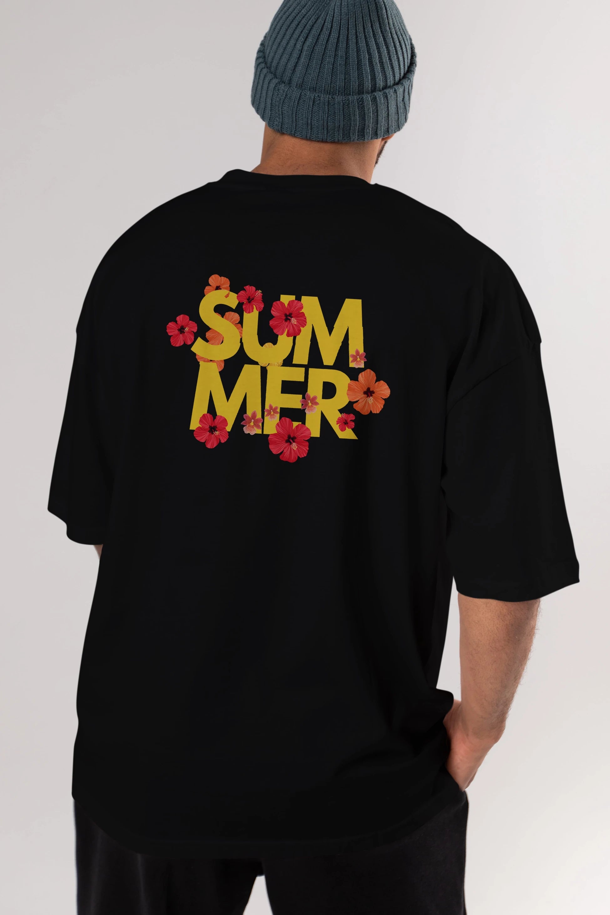 Summer Yazılı 2 Arka Baskılı Oversize t-shirt Erkek Kadın Unisex