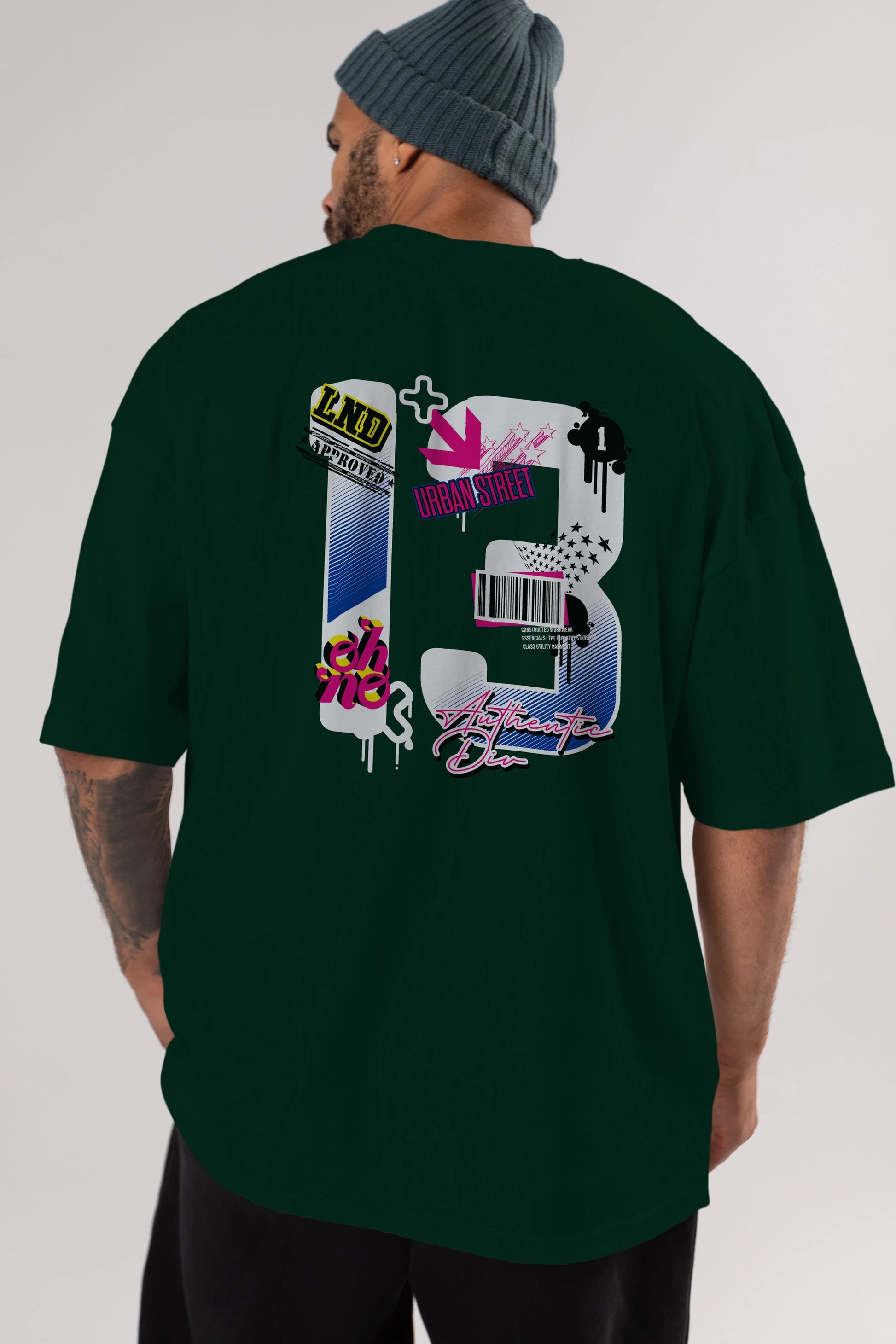 Urban Street 13 Arka Baskılı Oversize t-shirt Erkek Kadın Unisex
