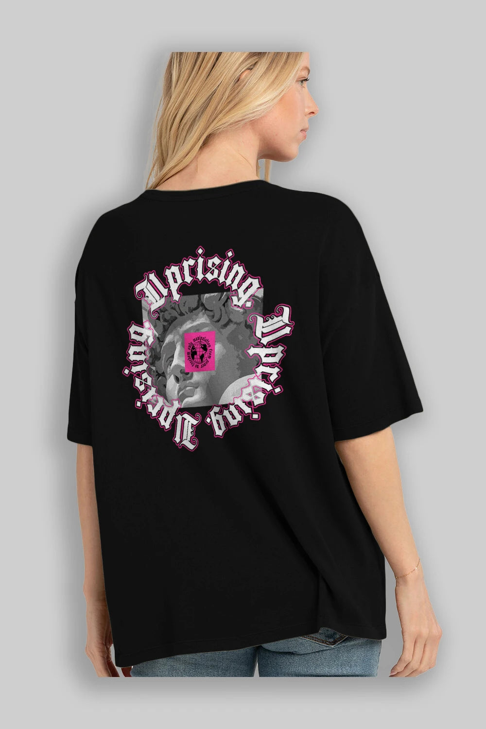 Uprising Arka Baskılı Oversize t-shirt Erkek Kadın Unisex
