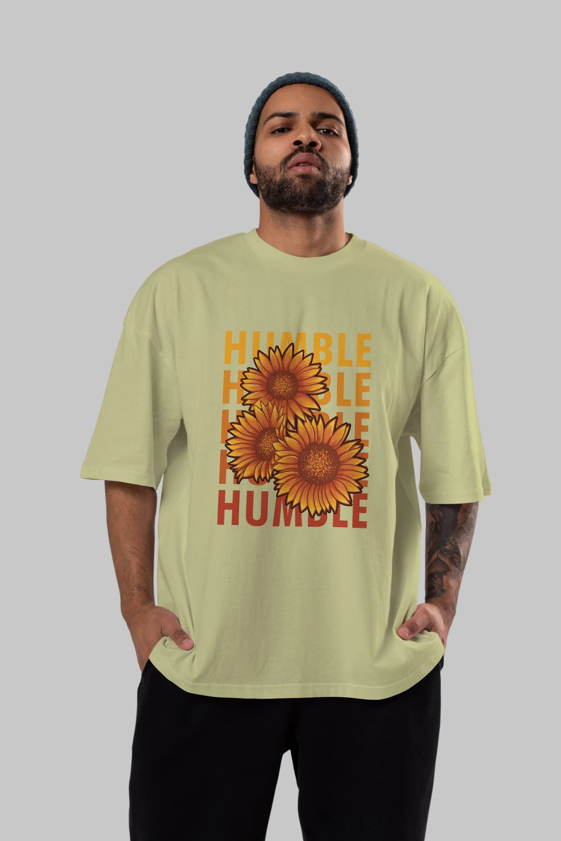 Humble 2 Ön Baskılı Oversize t-shirt Erkek Kadın Unisex